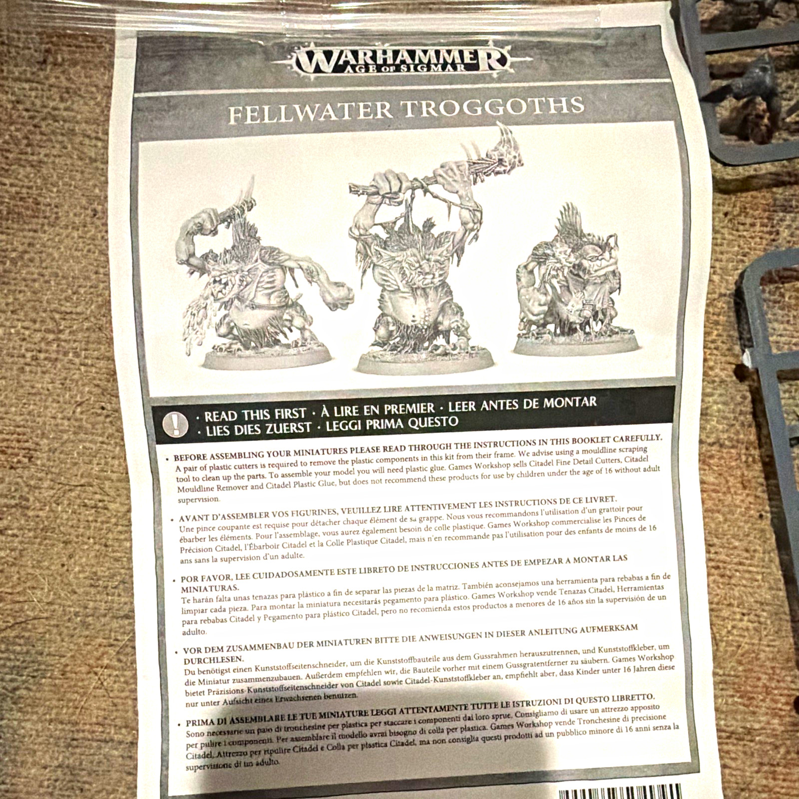 Warhammer Age of Sigmar Fellwater Troggoths Miniatures Unassembled Unpainted