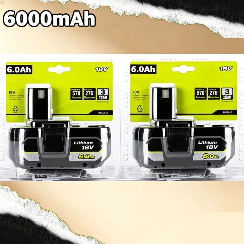 2PACK For RYOBI 18V 6.0Ah P108 High Capacity Battery 18Volt Lithium-Ion One Plus