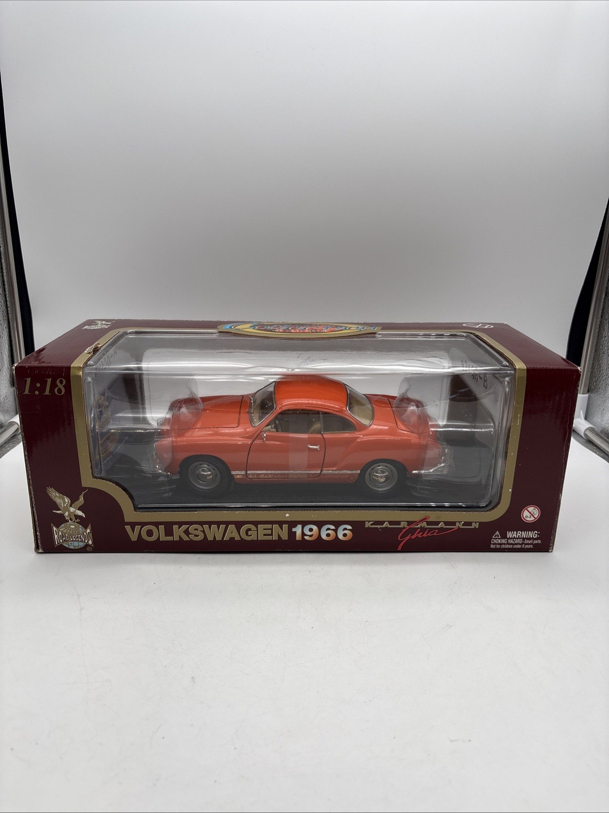 Road Legends 1:18 1966 Volkswagen VW Karmann Ghia Diecast Model | Orange Road Legends 1:18 1966 Volkswagen VW Karmann Ghia Diecast Model | Orange