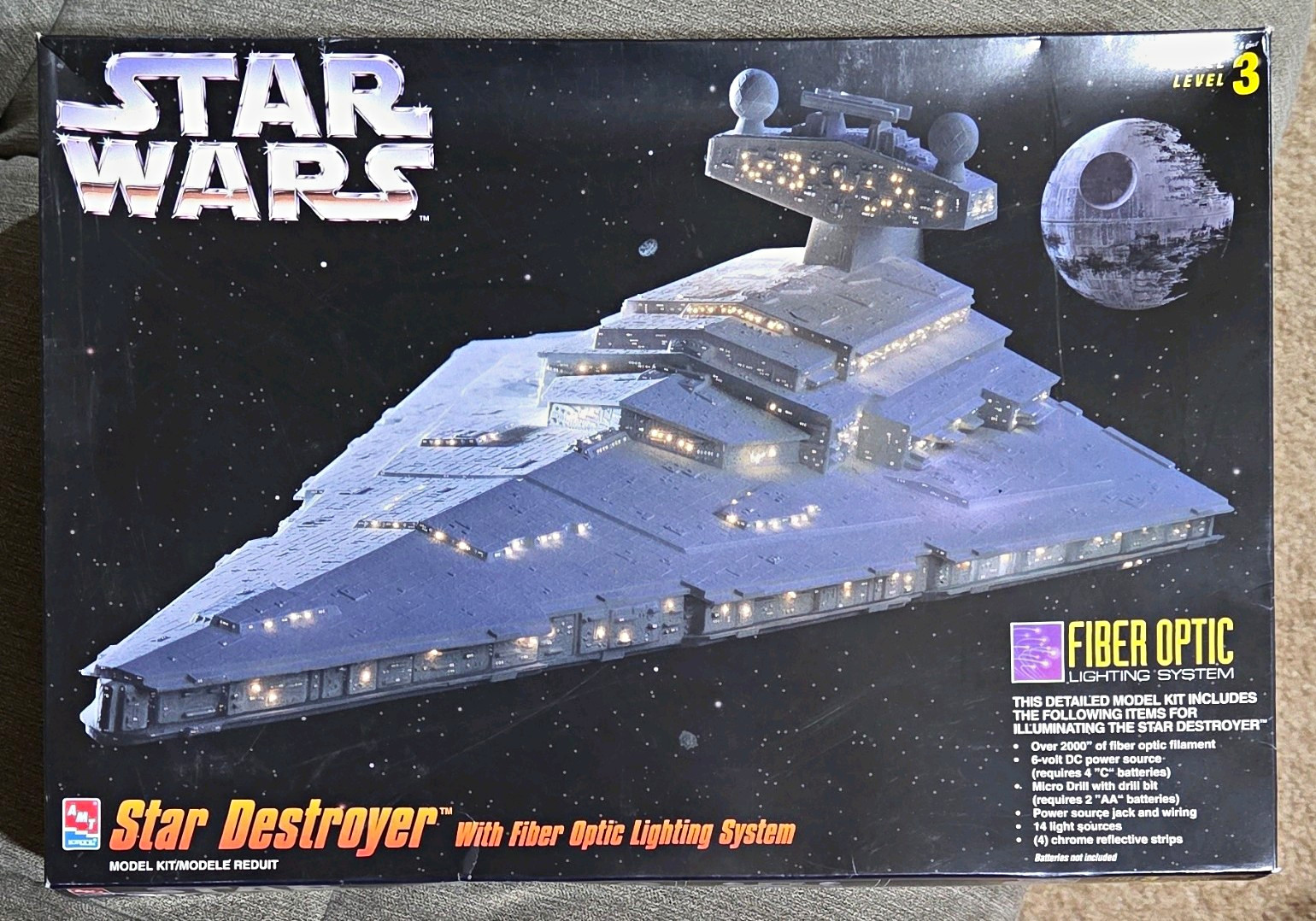 AMT/ERTL Star Wars Star Destroyer 1:422 Model Kit Fiber Optic Lighting MPN 8782 AMT/ERTL Star Wars Star Destroyer 1:422 Model Kit Fiber Optic Lighting MPN 8782