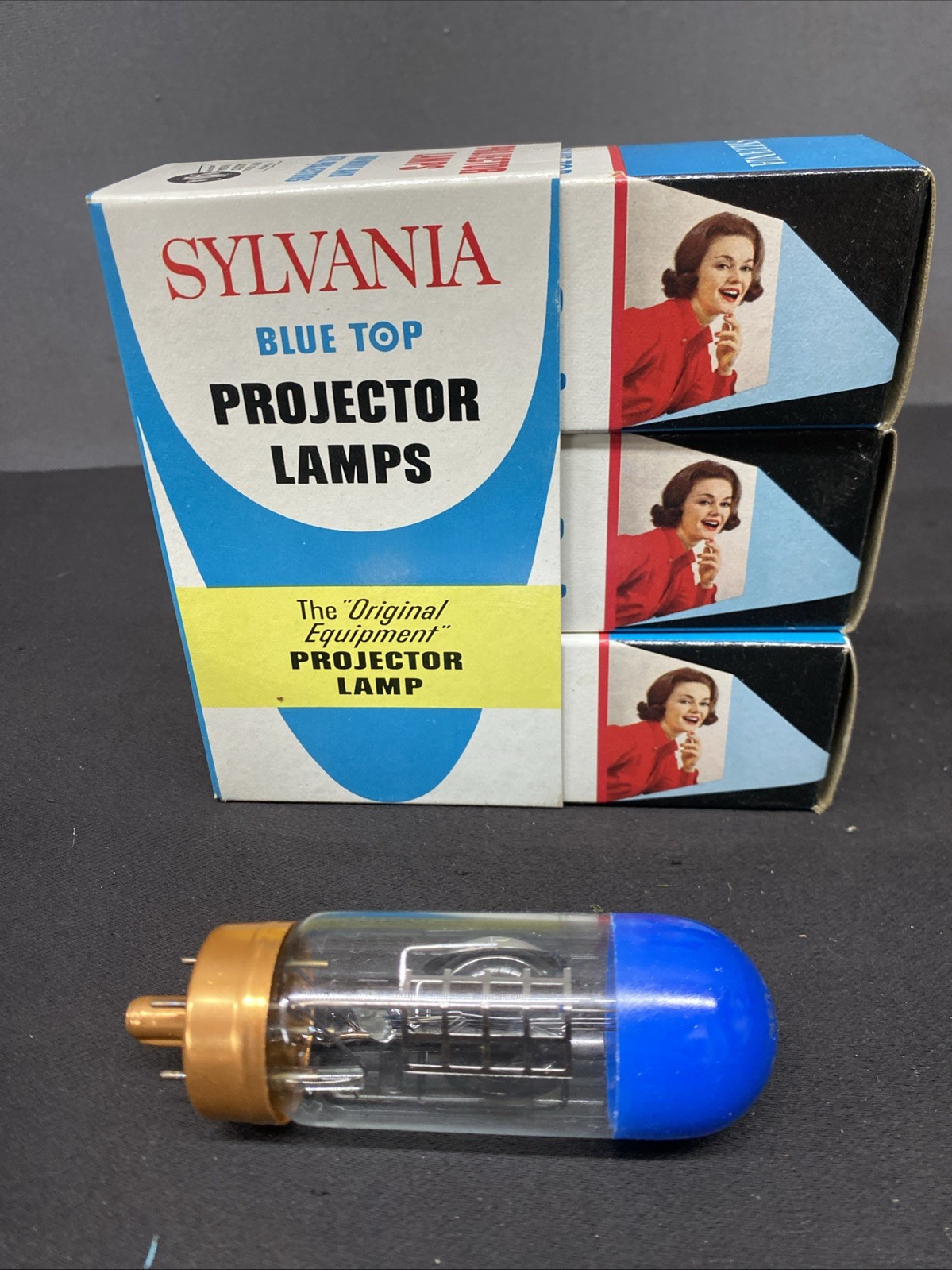 Sylvania Blue Top Projector Lamps CRA 300 Watt New Old Stock Lot Of 3 Sylvania Blue Top Projector Lamps CRA 300 Watt New Old Stock Lot Of 3
