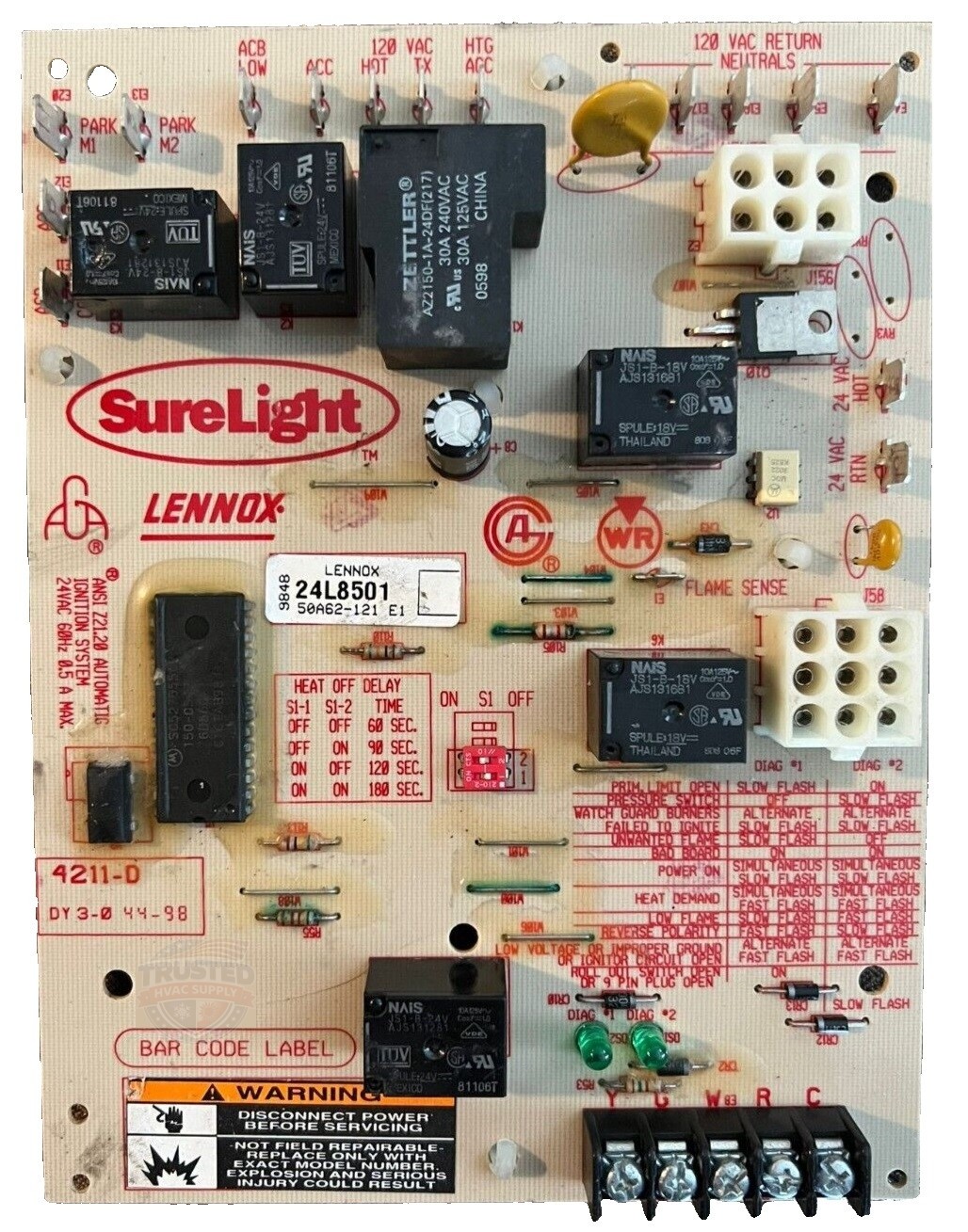 24L8501 GUARANTEED WORKING w/NEW MOUNTING PEGS INCLUDED + TECH SUPPORT 50A62-121