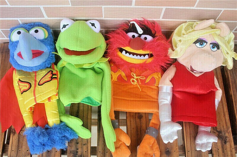 The Muppet Show Kermit the Frog Gonzo  Animal Miss Piggy plush puppet 4PCS