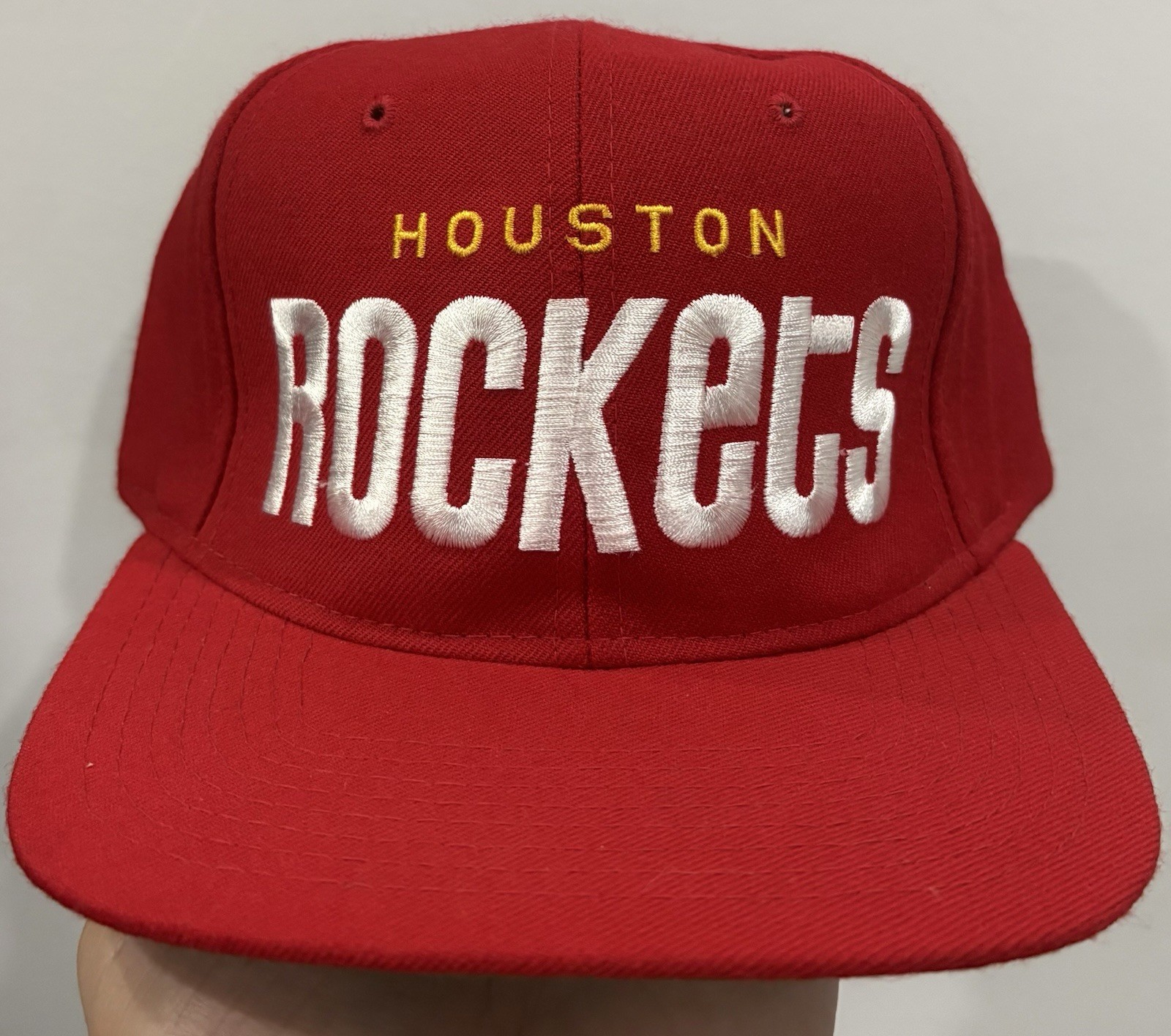 Vintage Starter Houston Rockets Arch NBA Snapback Wool Red Hat Cap Basketball Vintage Starter Houston Rockets Arch NBA Snapback Wool Red Hat Cap Basketball