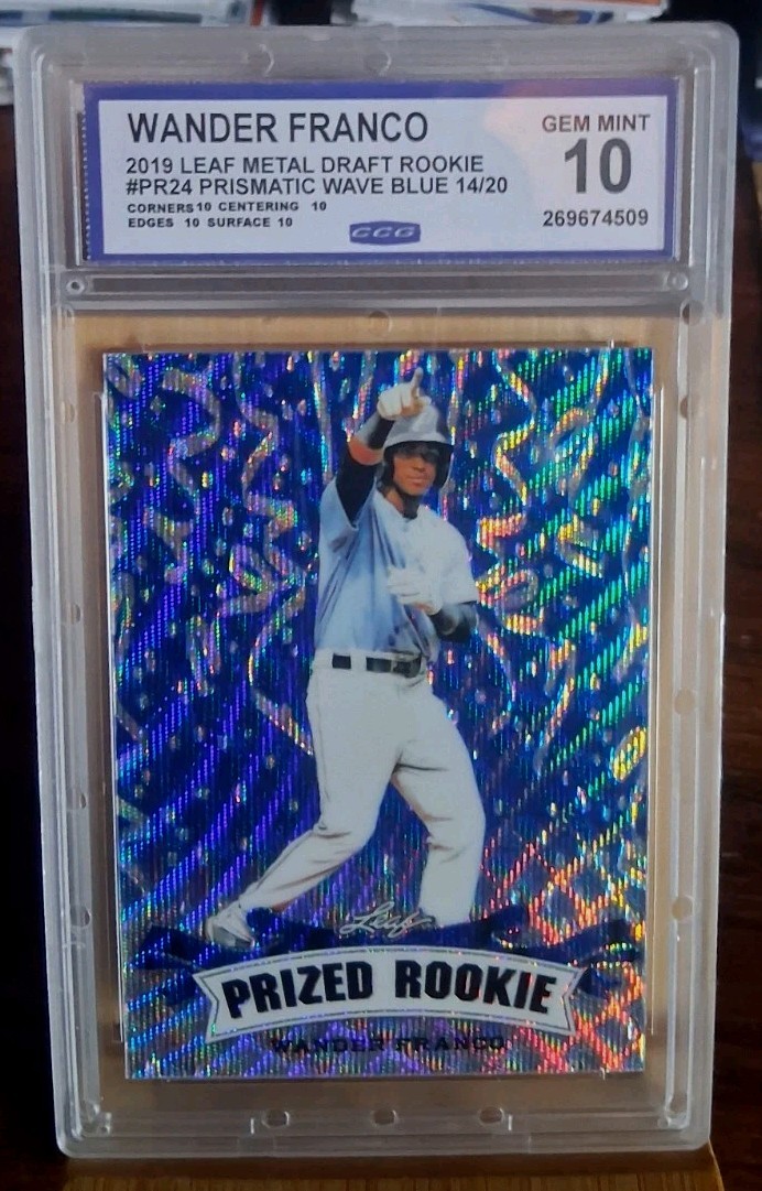 2019 Leaf Draft Prized Rookie Wander Franco Prismatic Wave Blue #'d 14/20 CCG 10 2019 Leaf Draft Prized Rookie Wander Franco Prismatic Wave Blue #'d 14/20 CCG 10