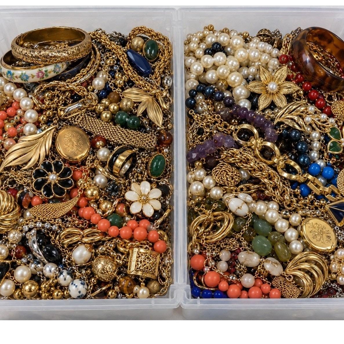 1 Pound of Unsorted Unsearched Jewelry Vintage Modern Wear Junk Treasure Hunt