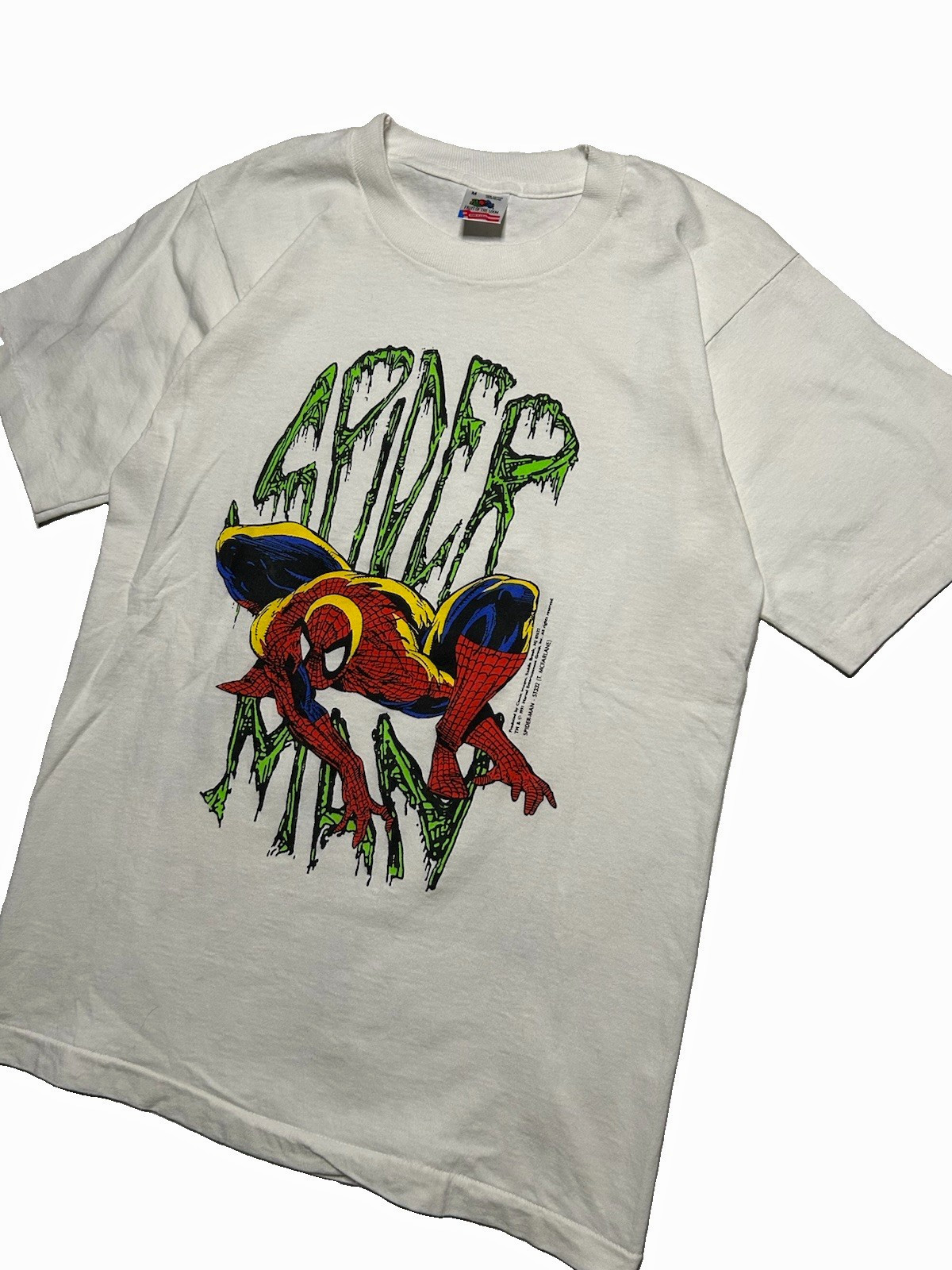 1991 RARE Fruit of the Loom Spider-Man Marvel Graphic Tee White Men’s M Cotton 1991 RARE Fruit of the Loom Spider-Man Marvel Graphic Tee White Men’s M Cotton