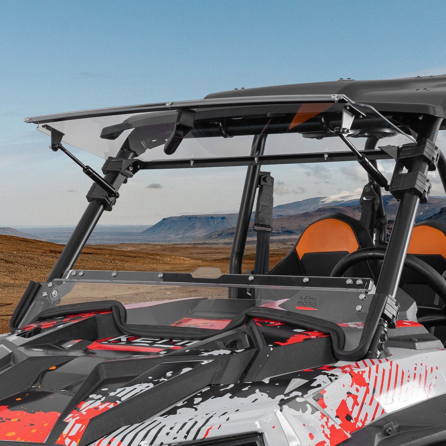 Flip Up Split Front Windshield for 2019-2023 Polaris RZR XP 1000/ 4 1000 Turbo
