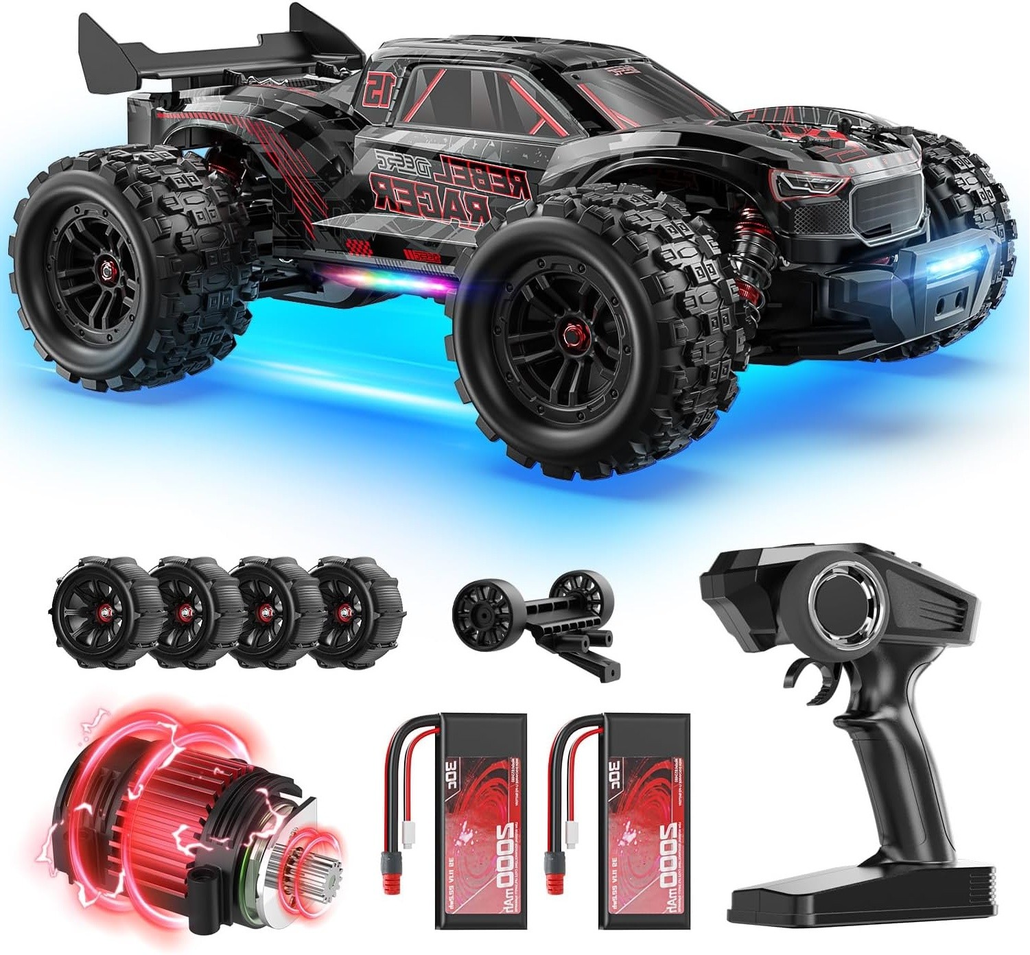 DEERC 1/14 Brushless 46+ MPH RC Car 4WD Off Road High Speed RC Monster Truck DEERC 1/14 Brushless 46+ MPH RC Car 4WD Off Road High Speed RC Monster Truck