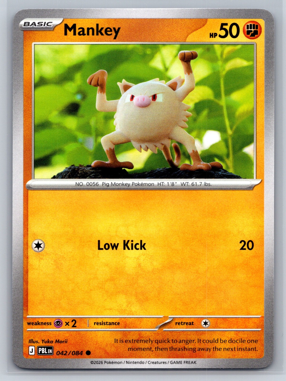 Mankey Pokemon ME05: Pitch Black #042/084