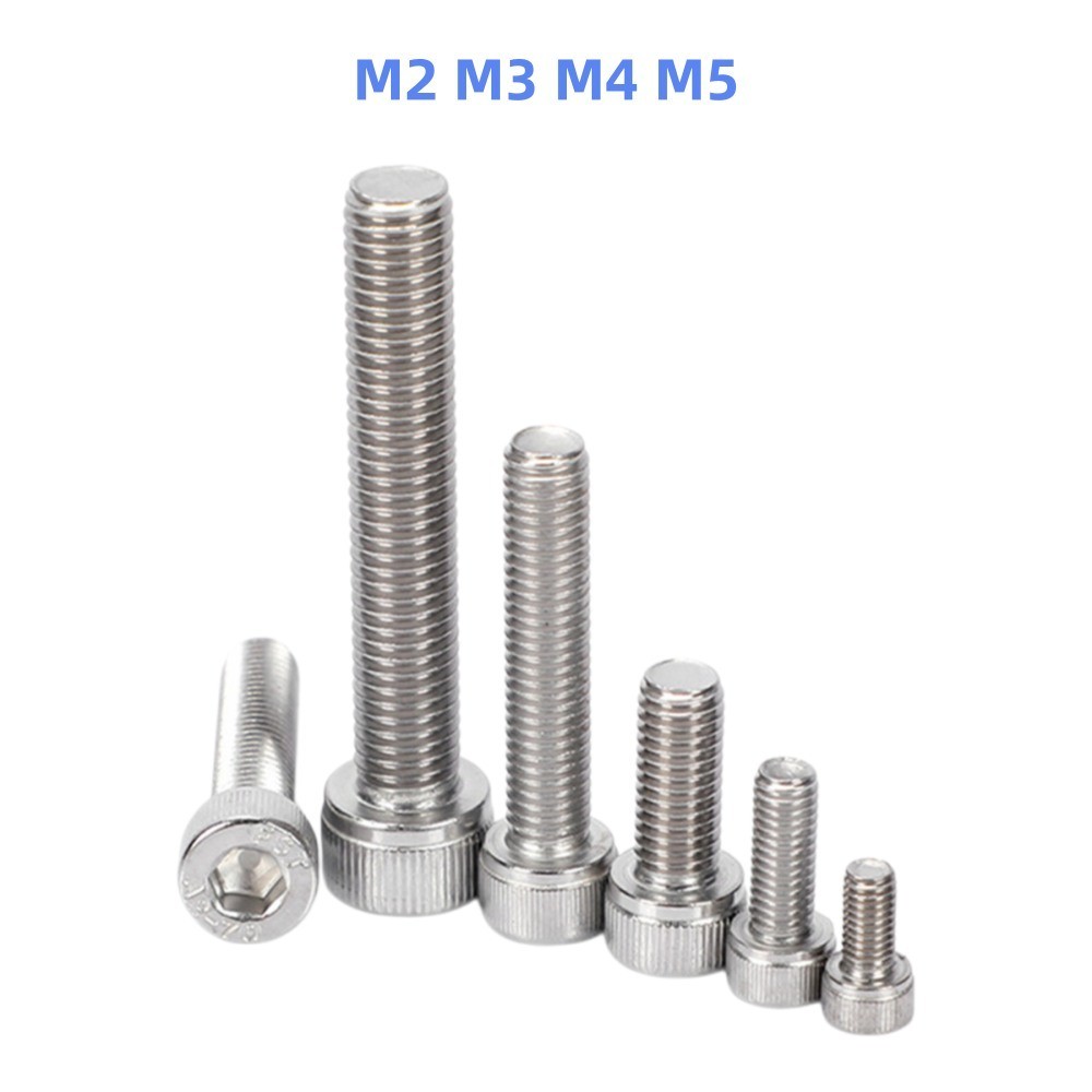 10/20/50/100x M2 M3 M4 M5 Stainless Steel Hex Bolt Socket Cap Screws Head