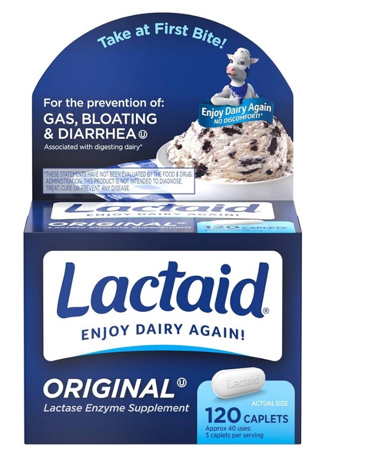 Lactaid Original Strength Caplets 120ct Exp 11/2027