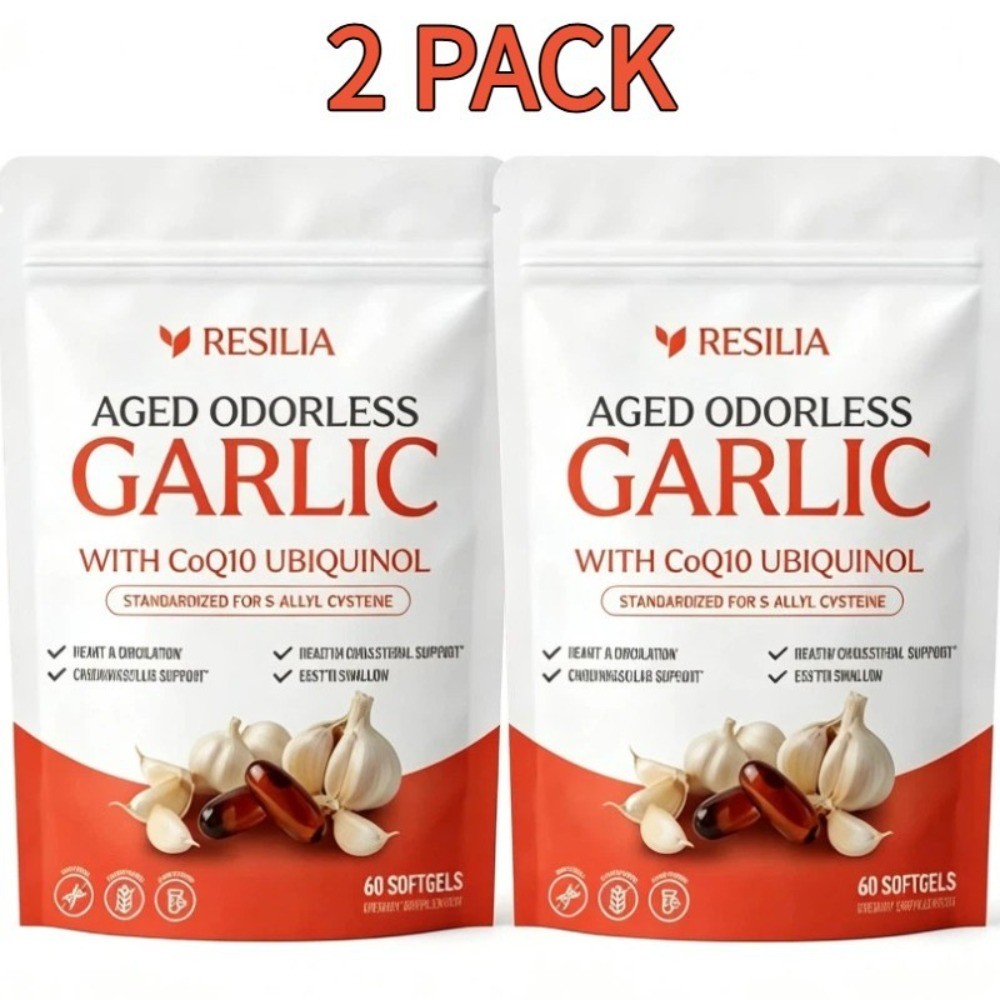 2-Pack Resilia Odorless Garlic for Heart & Circulation,60 Softgels