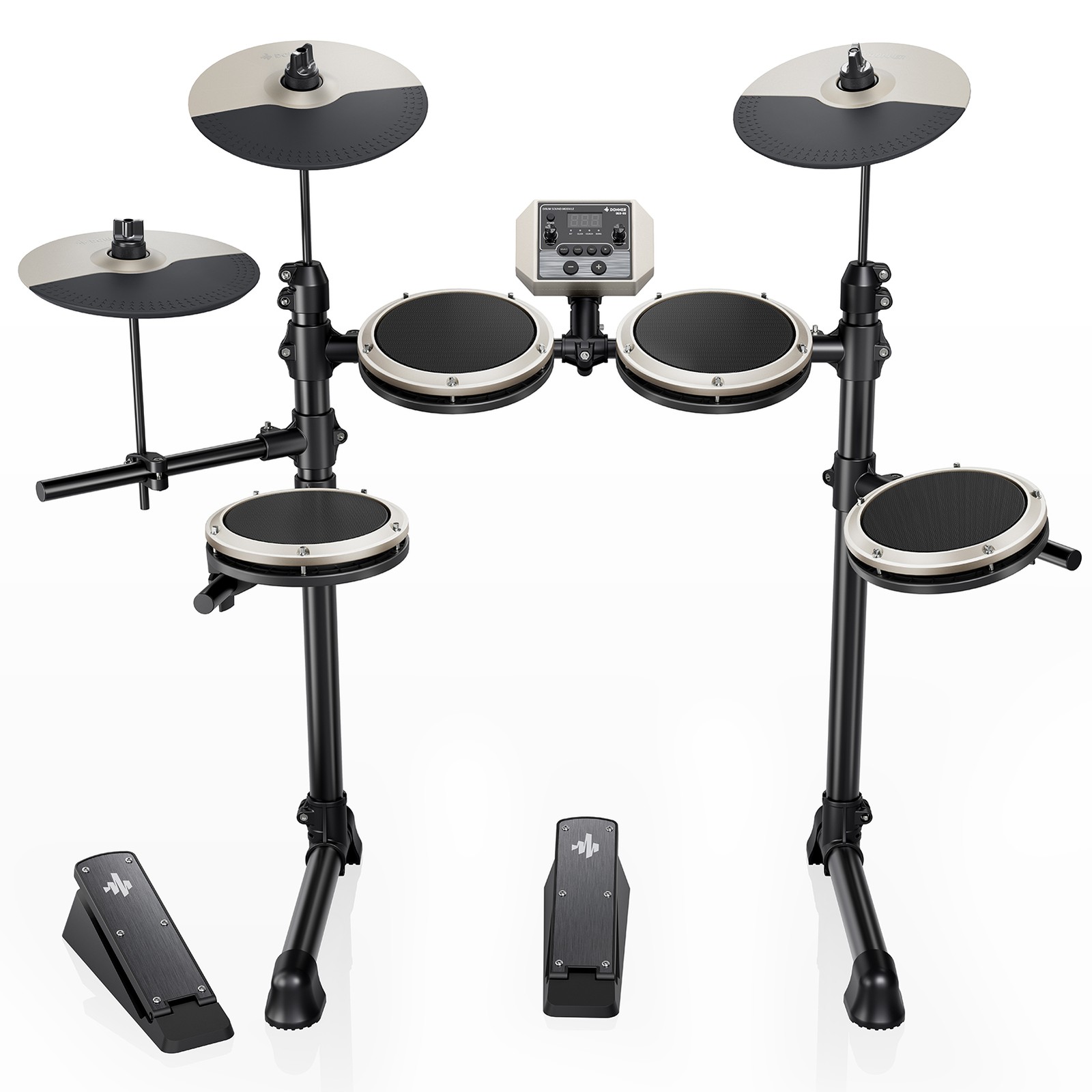 Donner DED-80 Electronic Drum Set 4 Mesh Pads 180 Sounds Throne Headphones White