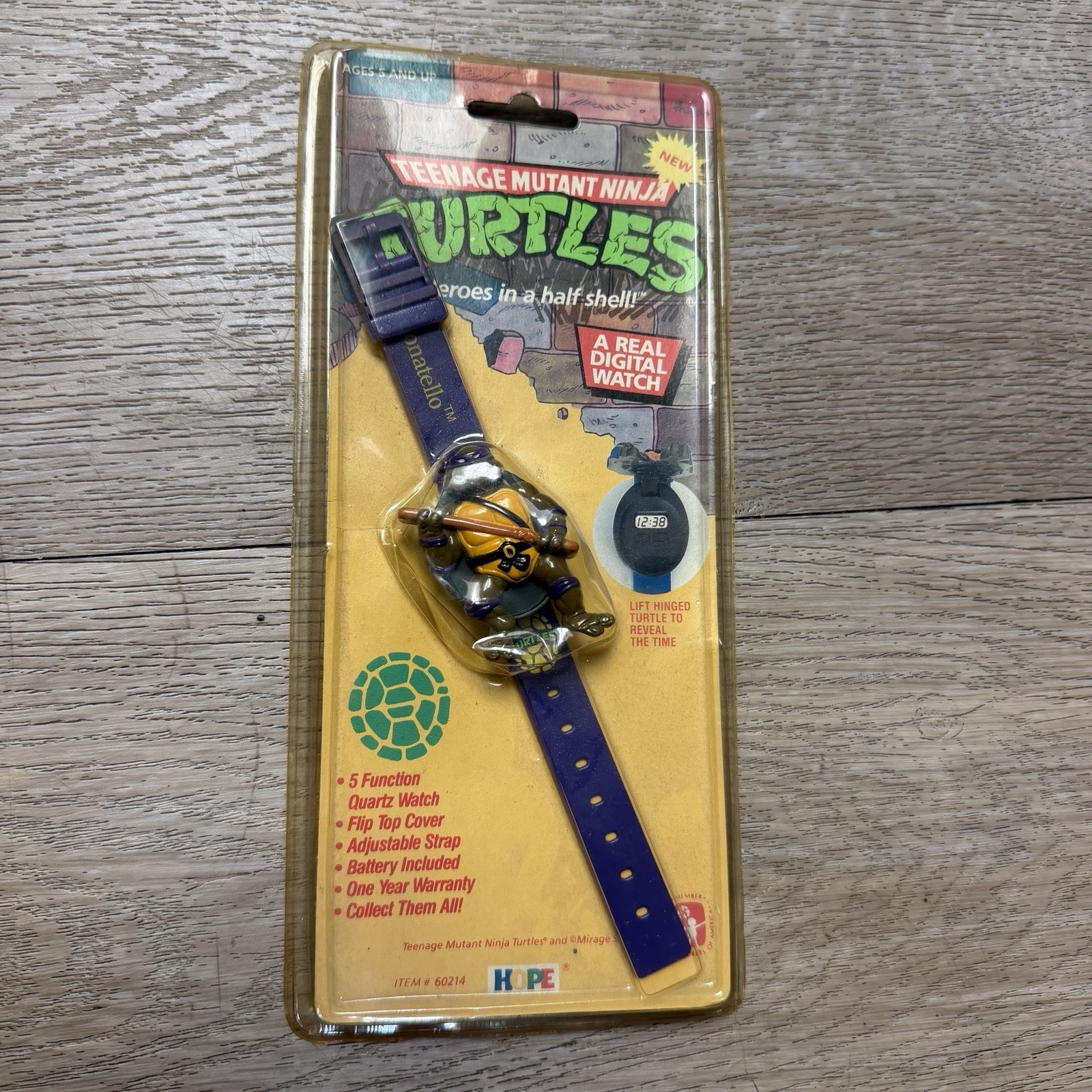 Vintage 1989 TMNT Donatello Digital Watch Hope Industries Sealed New Old Stock