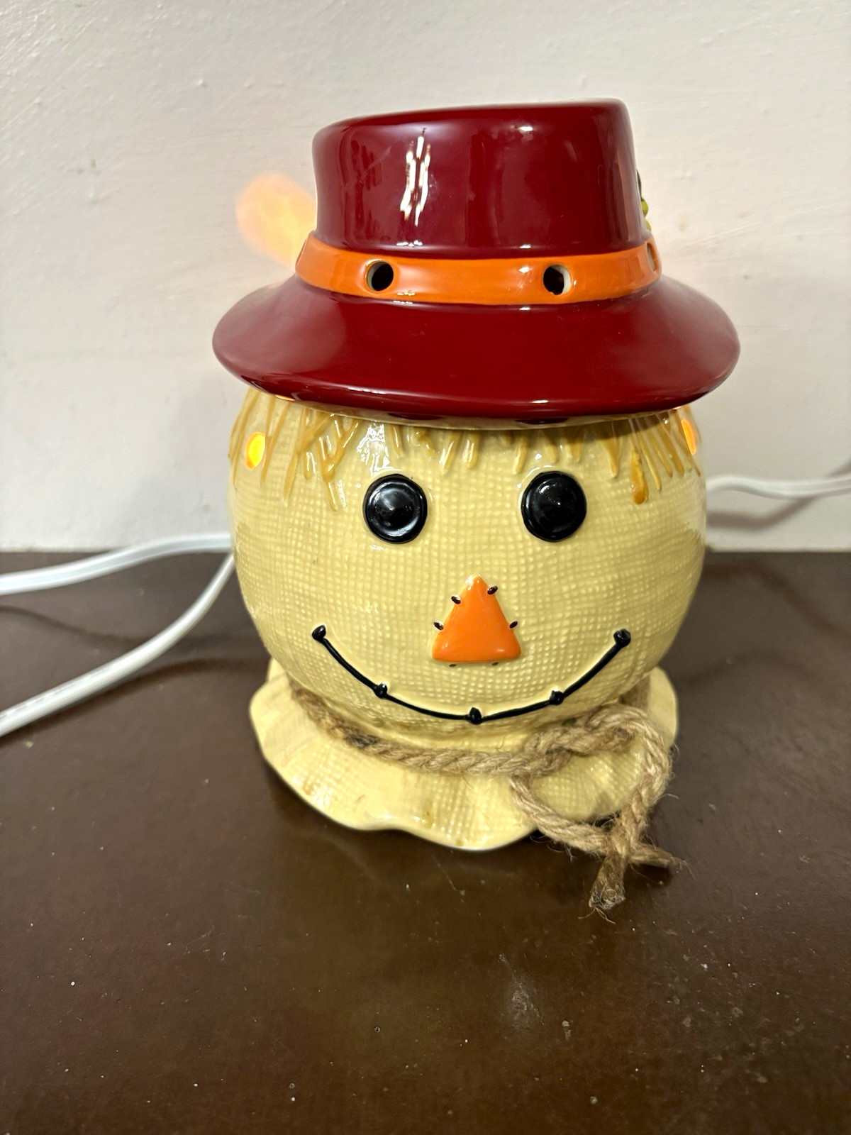 Retired Scentsy Scarecrow Ceramic Wax Warmer Halloween/Thanksgiving