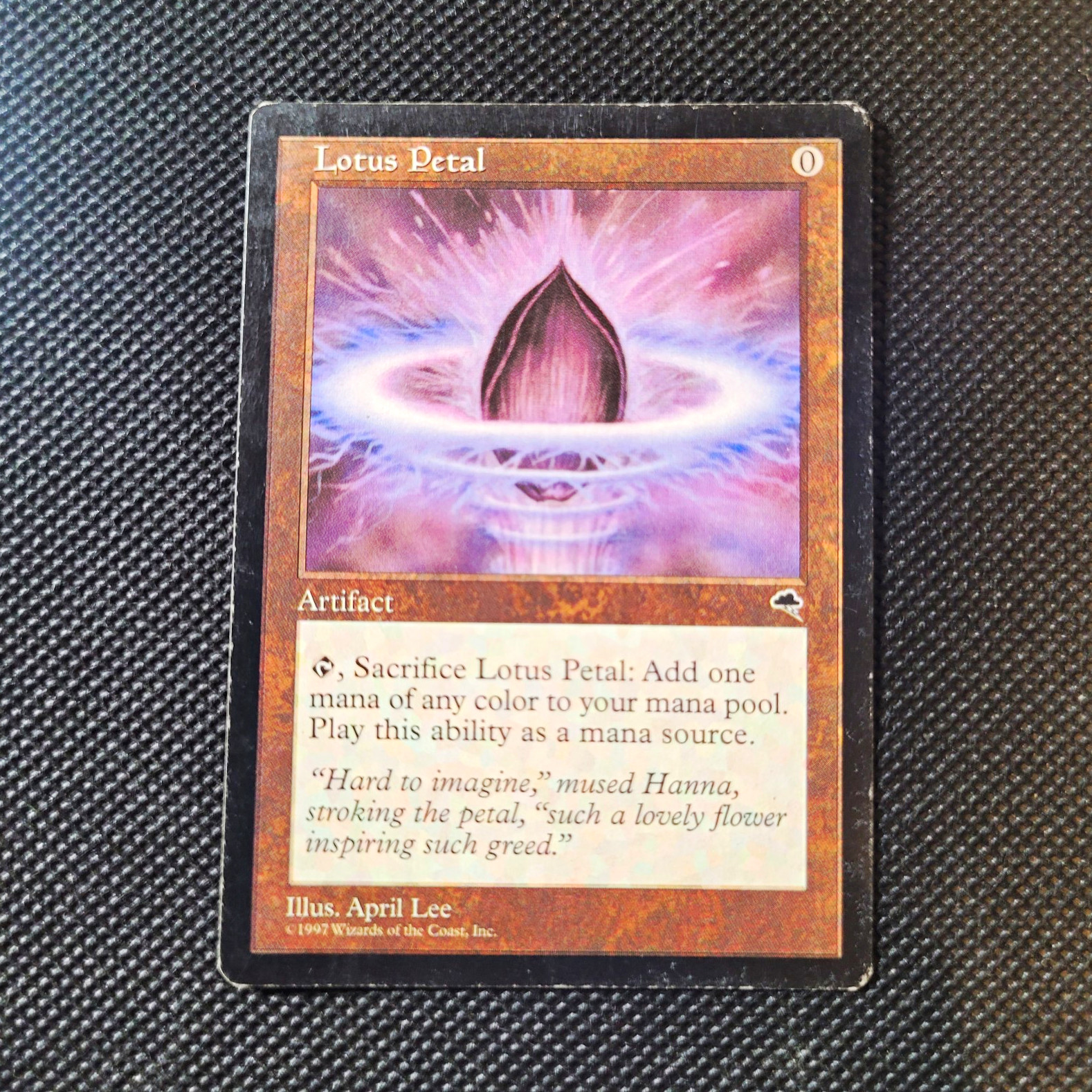 Wizards Magic: The Gathering MTG Lotus Petal Tempest Artifact Reg Com 294 1997 Wizards Magic: The Gathering MTG Lotus Petal Tempest Artifact Reg Com 294 1997