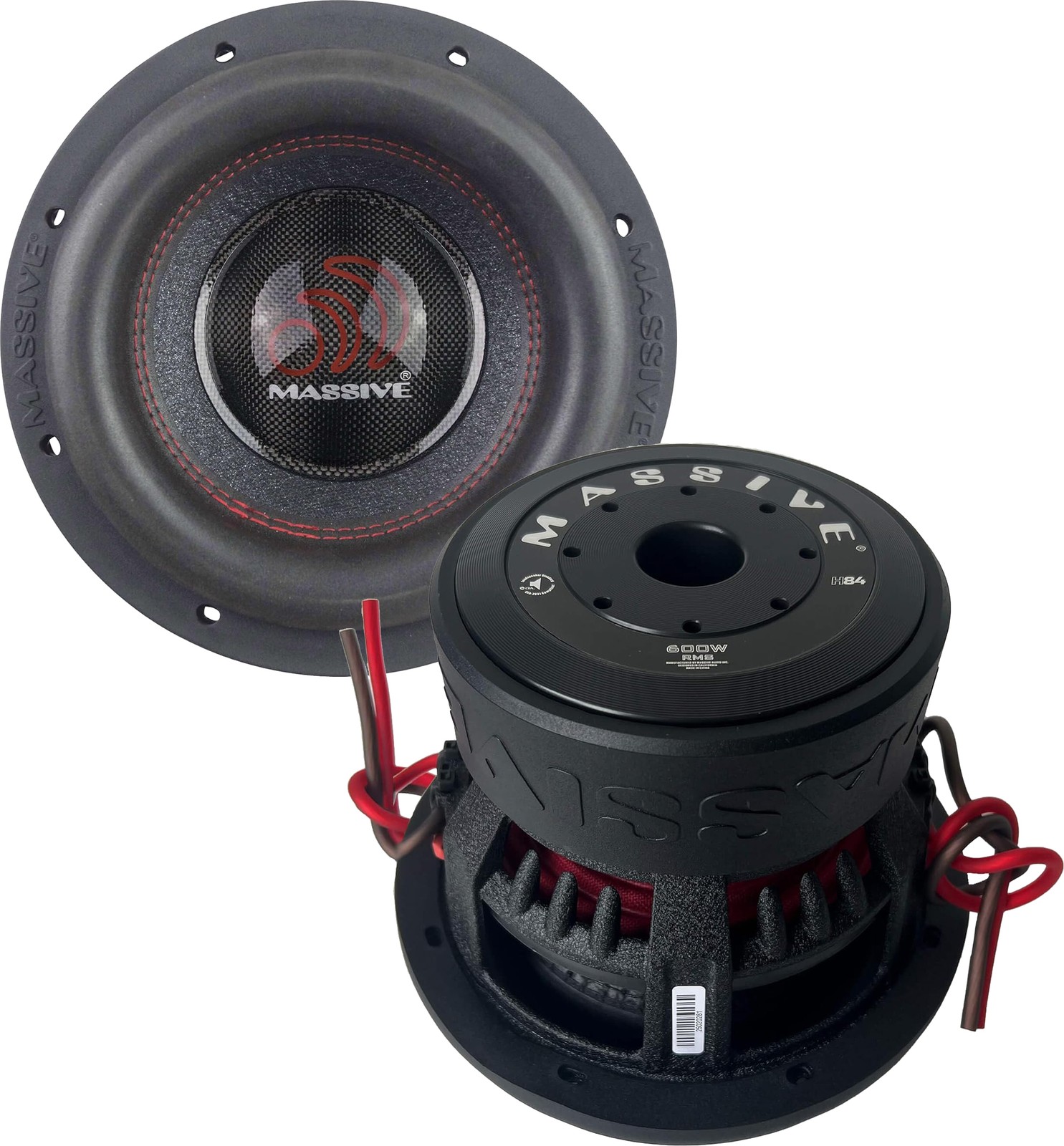(2) MASSIVE AUDIO HIPPO H84 8” COMPETITION CAR SUB SUBWOOFERS 4-OHM DVC (1 PAIR)