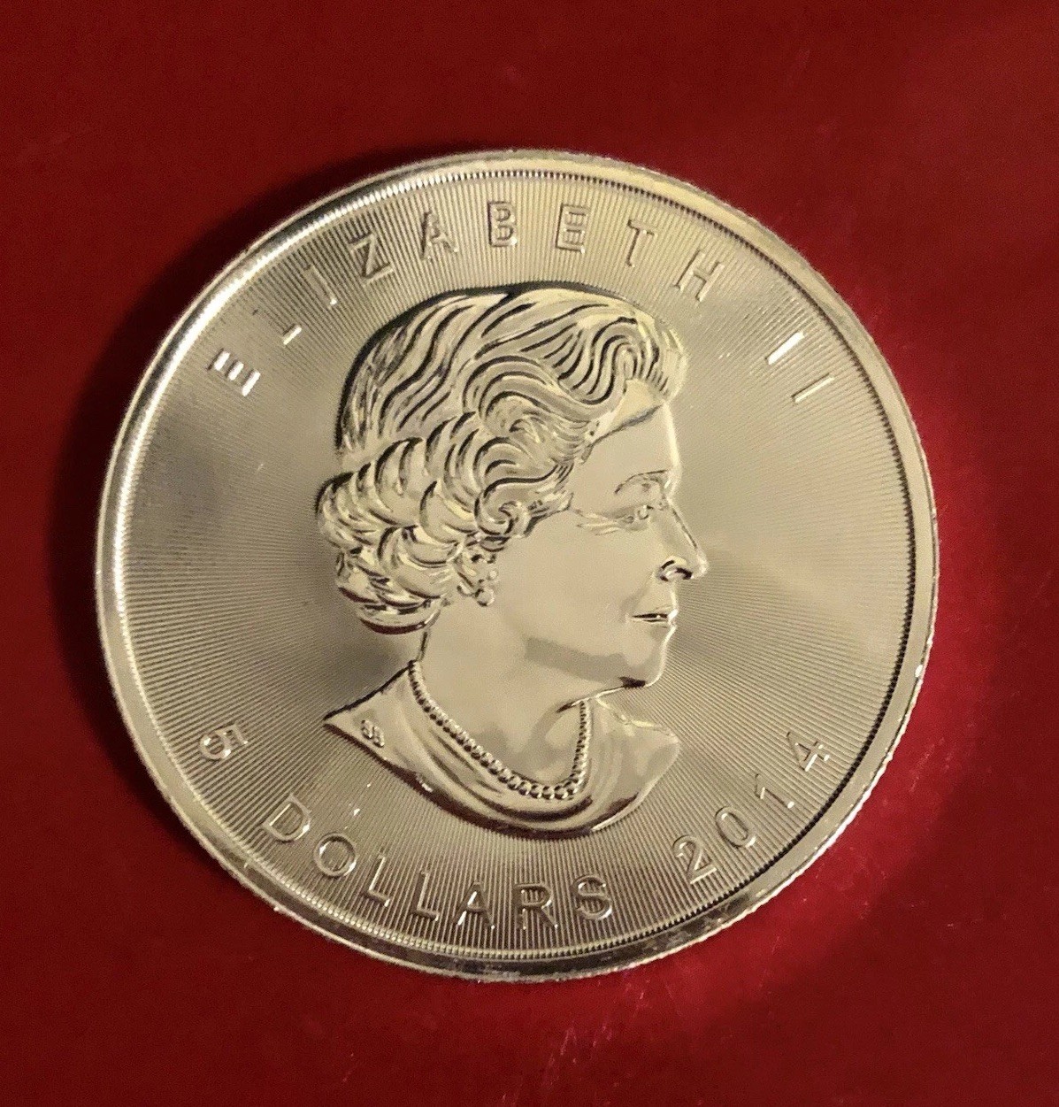 2014 1 Oz .9999 Fine Silver Canadian Maple Leaf Uncirculated Coins (x2) 