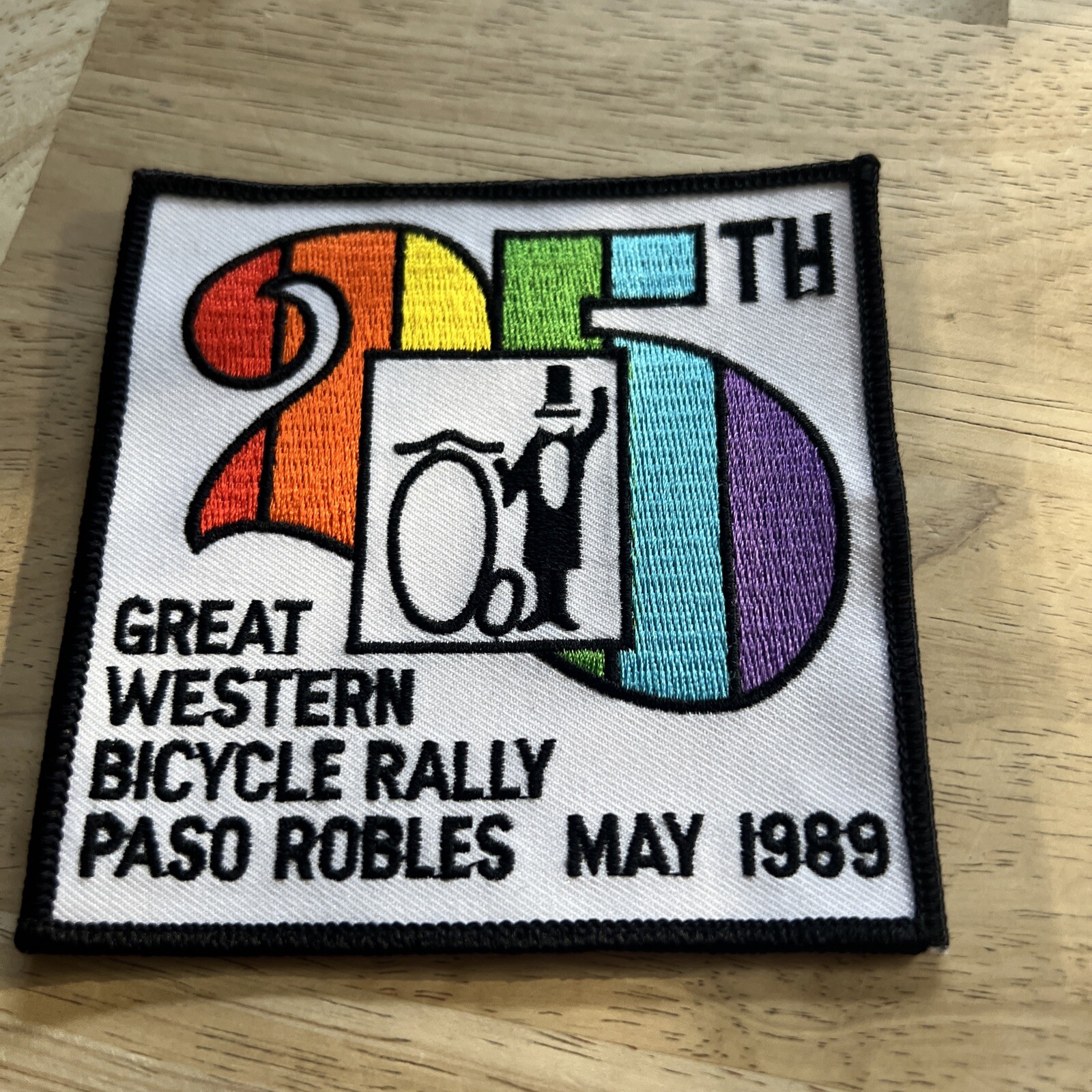 Vtg 1989 Paso Robles CA 25th GREAT WESTERN BICYCLE RALLY Patch Vtg 1989 Paso Robles CA 25th GREAT WESTERN BICYCLE RALLY Patch