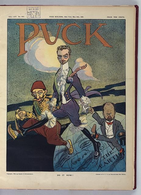 Photo:New York NY 1909 Puck James Hazen Hyde Abdul Hamid Castro Cartoon