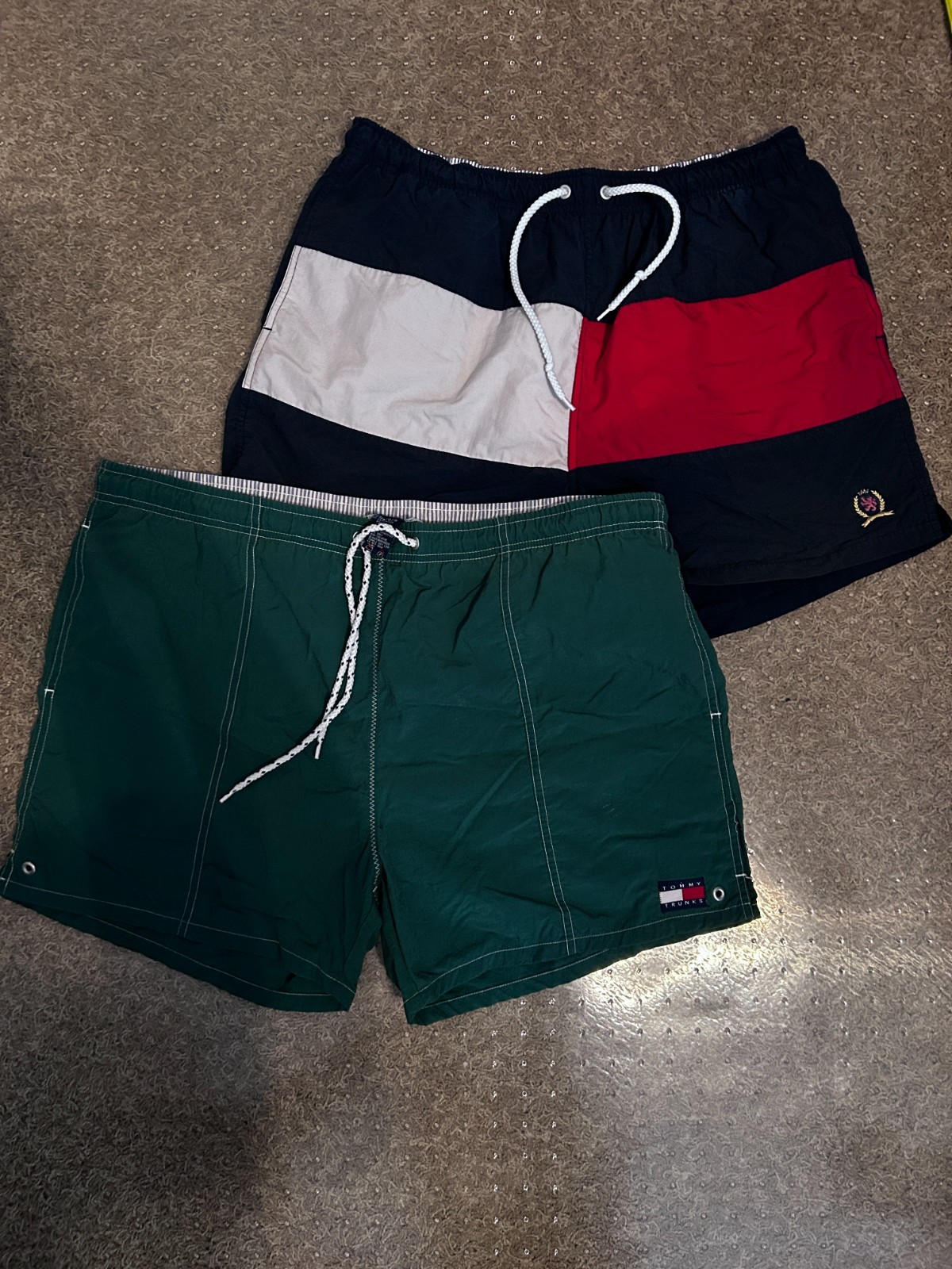 Lot Of 2 Vintage Mens Tommy Hilfiger Swim Trunks