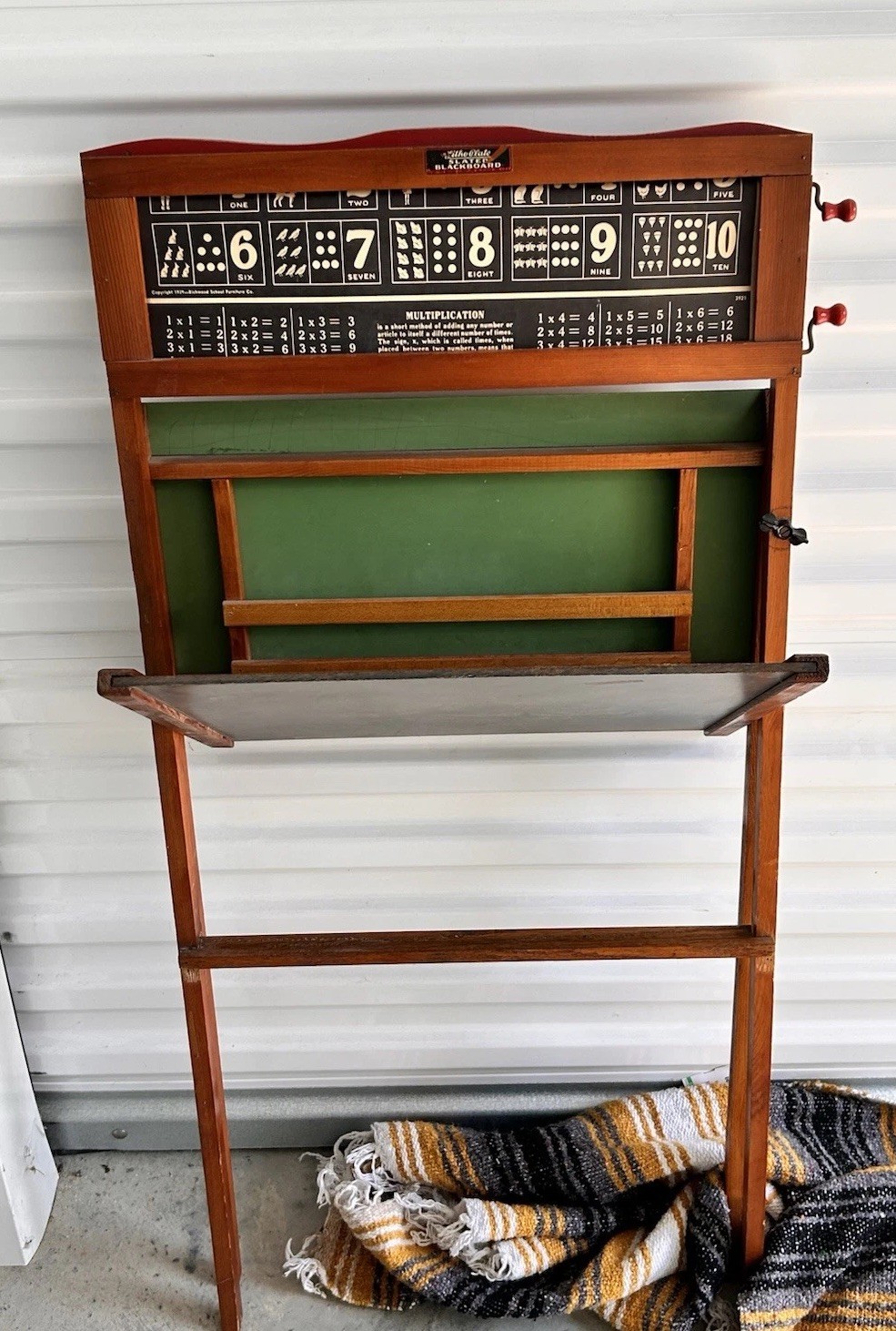 Rare ANTQ Richmond School Furniture Litho Plate Scrolling Blackboard Easel 4812