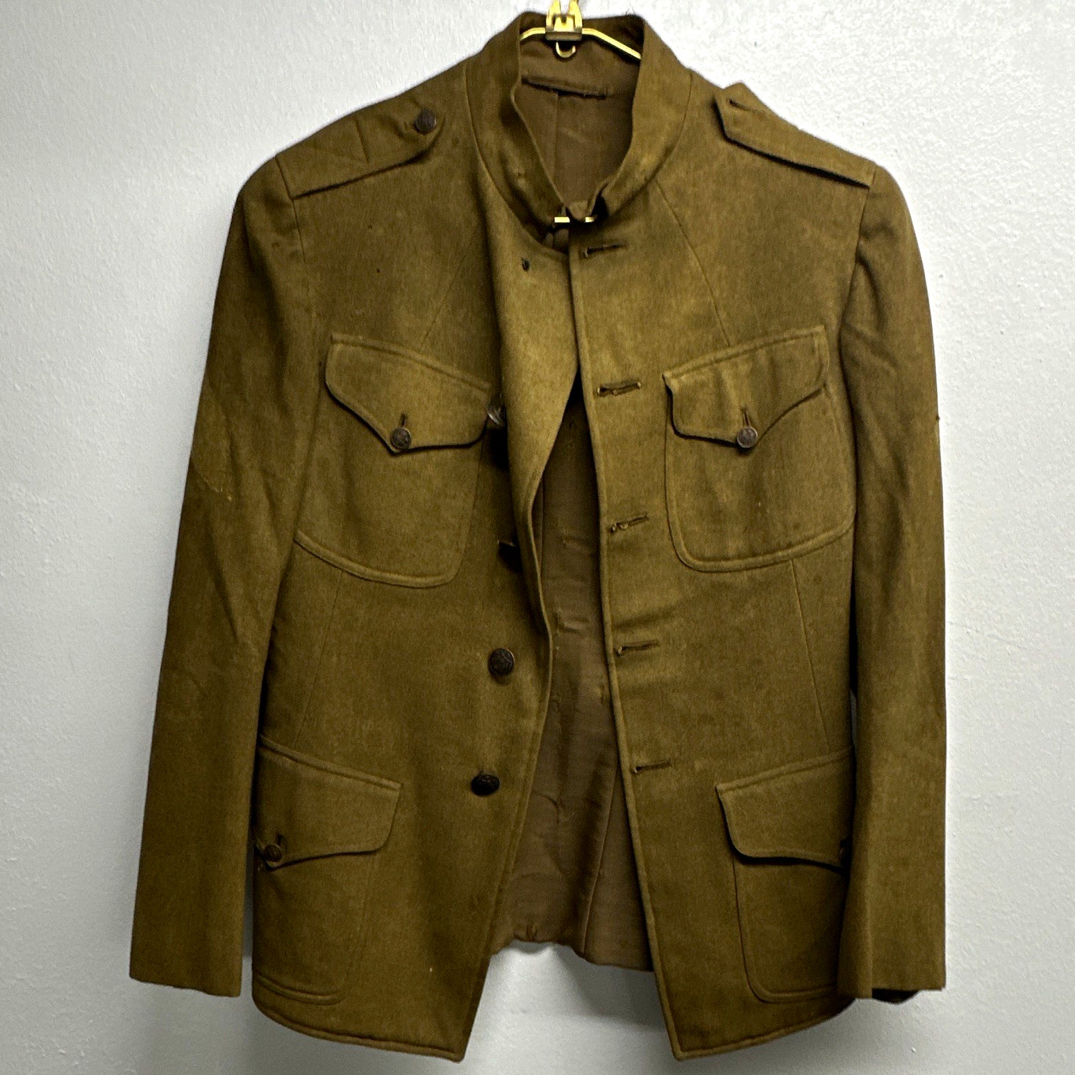 Halle Bros. Co. WWI US Army Olive Drab Wool Tunic Jacket w/ U.S. Eagle Buttons