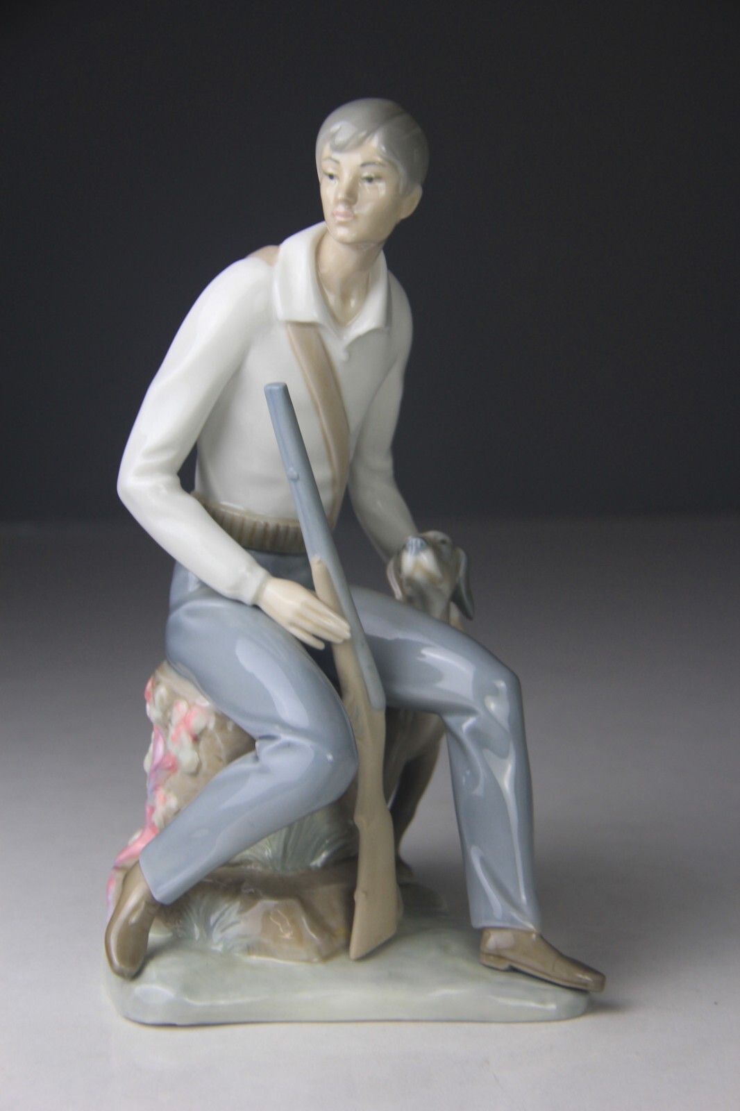Vintage Zaphir Lladro Porcelain Figurine Hunter with a Dog Rare Vintage Zaphir Lladro Porcelain Figurine Hunter with a Dog Rare