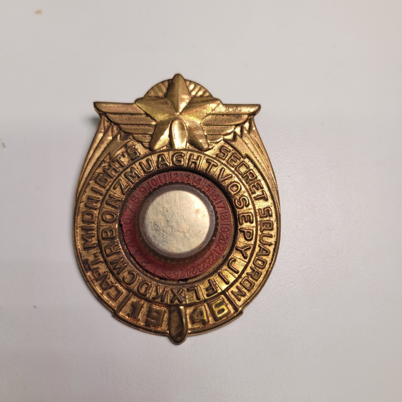 Vintage 1946s Captain Midnight Secret Squadron Decoder Badge Ovaltine Radio