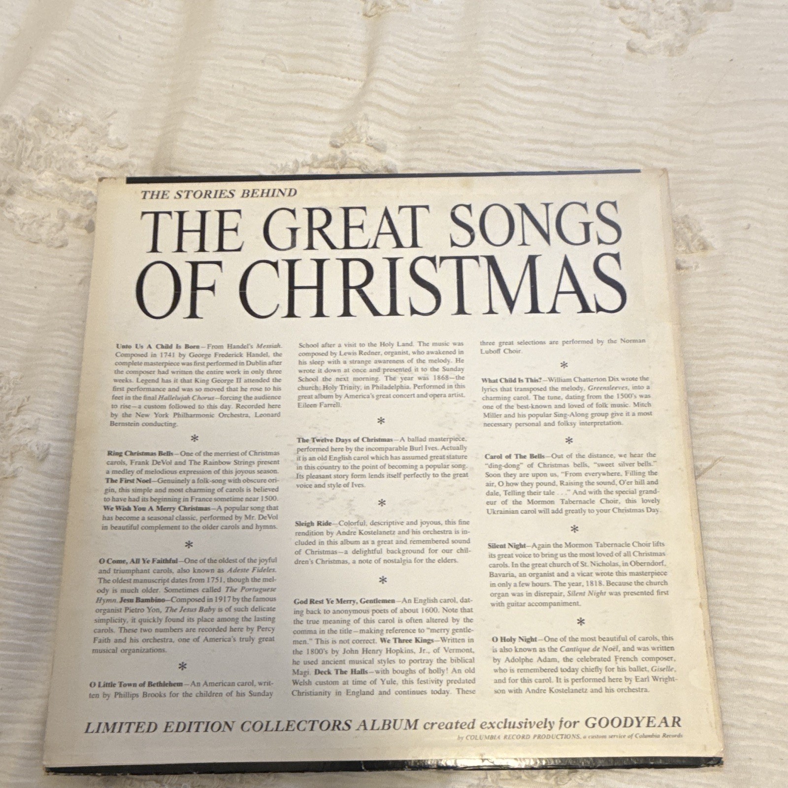 Dino Martinelli Music for Christmas Columbia HL 7206 12\