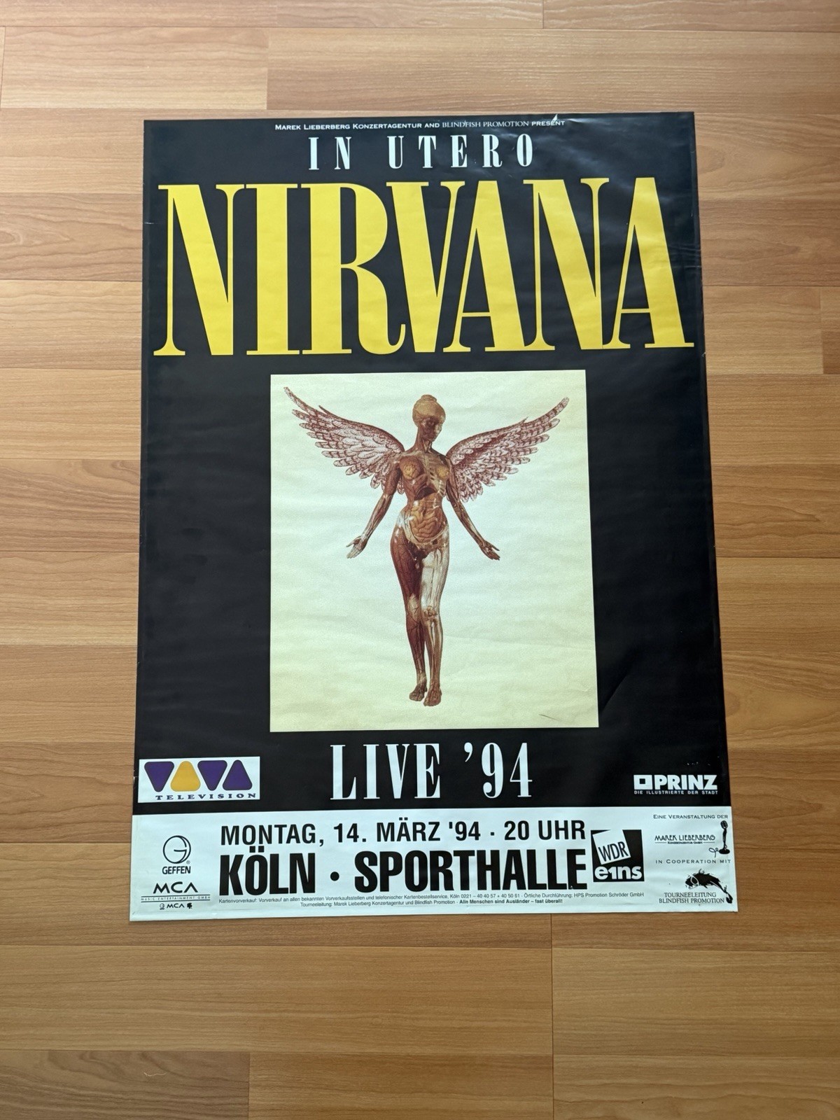 1994 NIRVANA Poster Hamburg Sporthalle Germany Cancelled Show In Utero