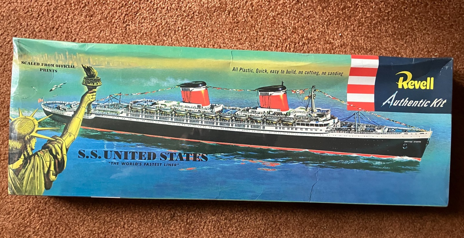 Vintage S.S. United States Ocean Liner Kit-Near Mint Condition -Factory Sealed-