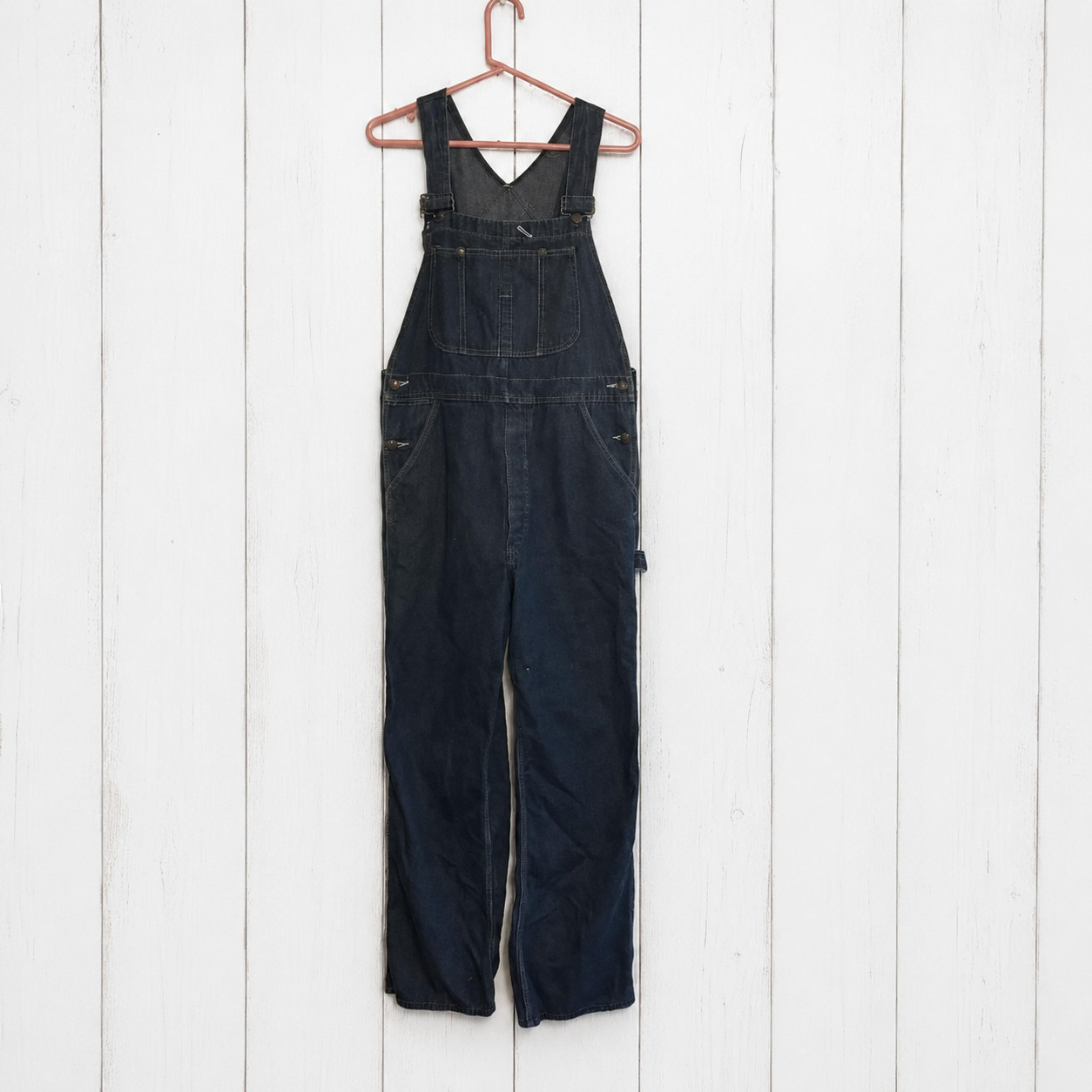 Vintage JCPenney Big Mac Denim Bib Overalls Measures Size 34x31 Dark Wash Square