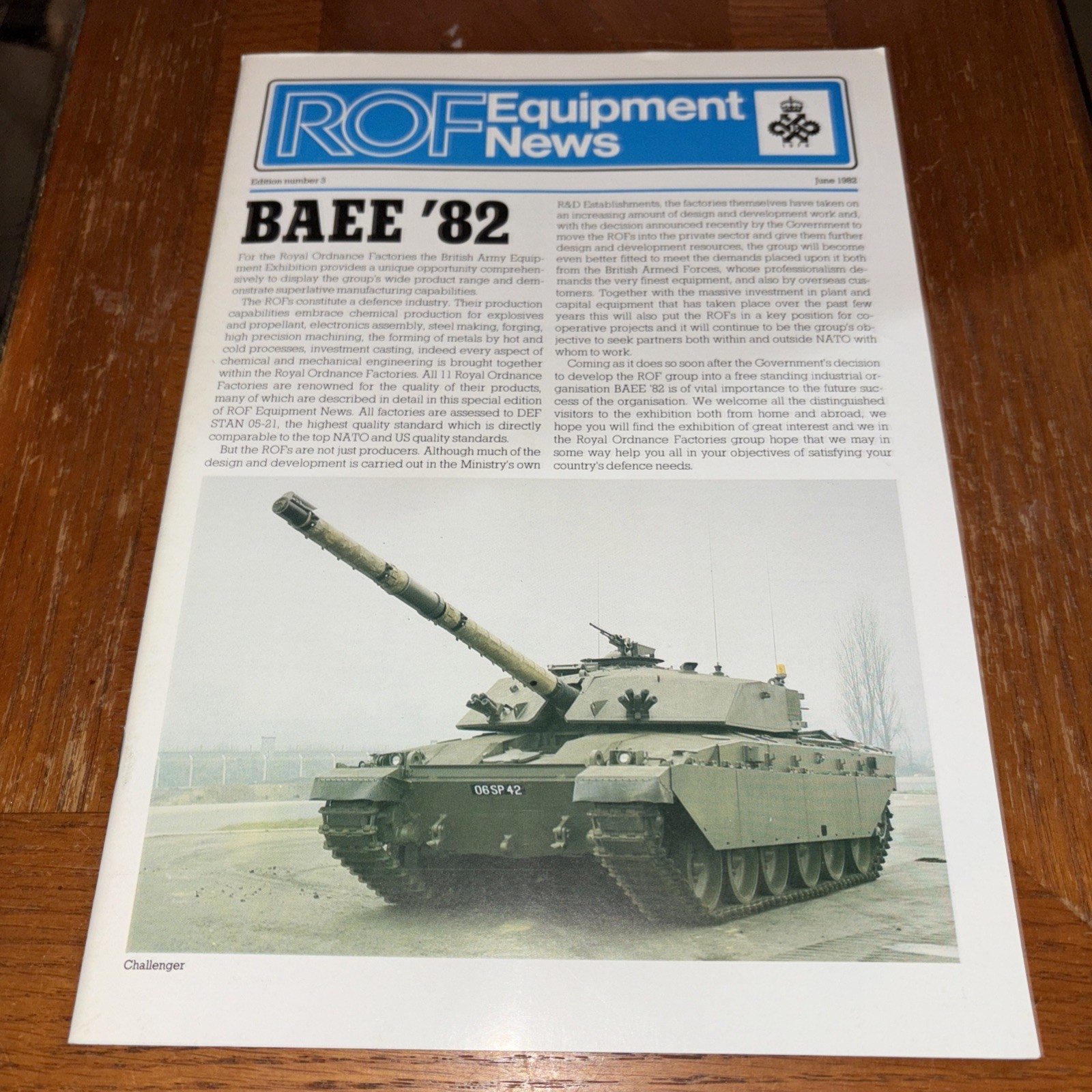 VTG Royal Ordnance 1982 ROF Equipment News: Challenger Chieftain Fox Giant Viper
