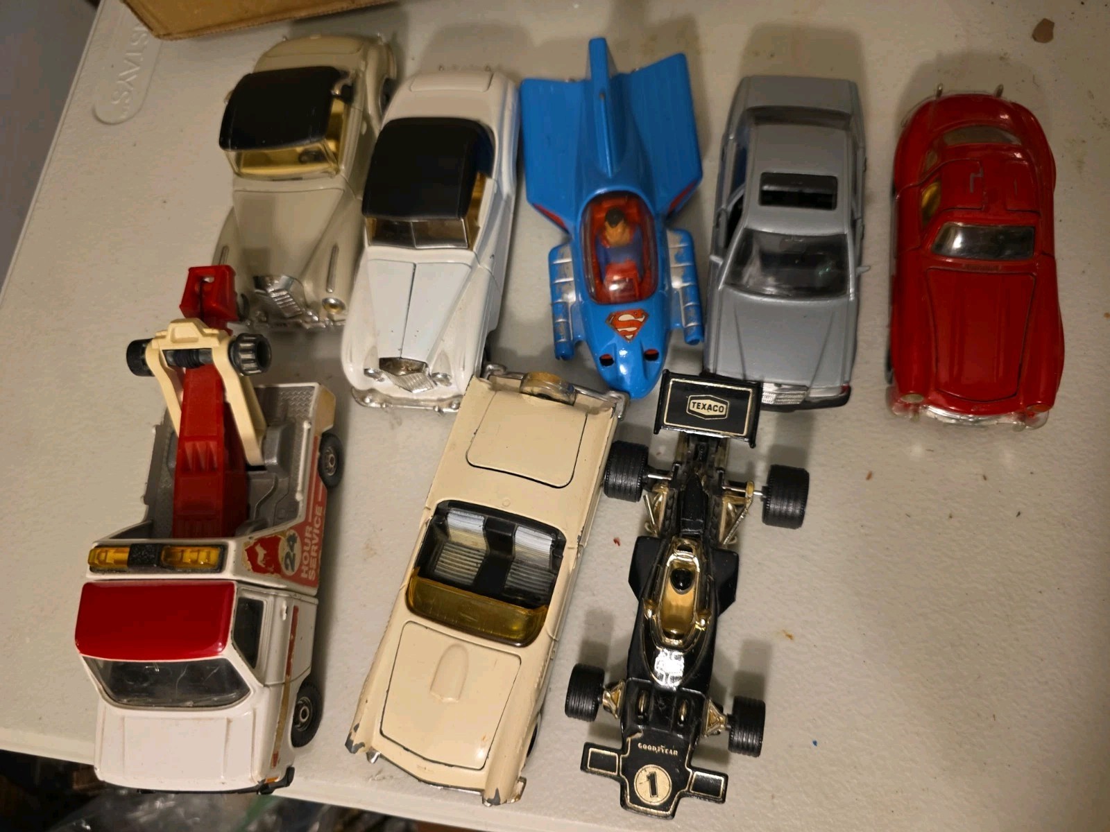 Lot of 8 Vintage Corgi Toys, Mercedes Superman Tow Truck F1 Etc Lot of 8 Vintage Corgi Toys, Mercedes Superman Tow Truck F1 Etc