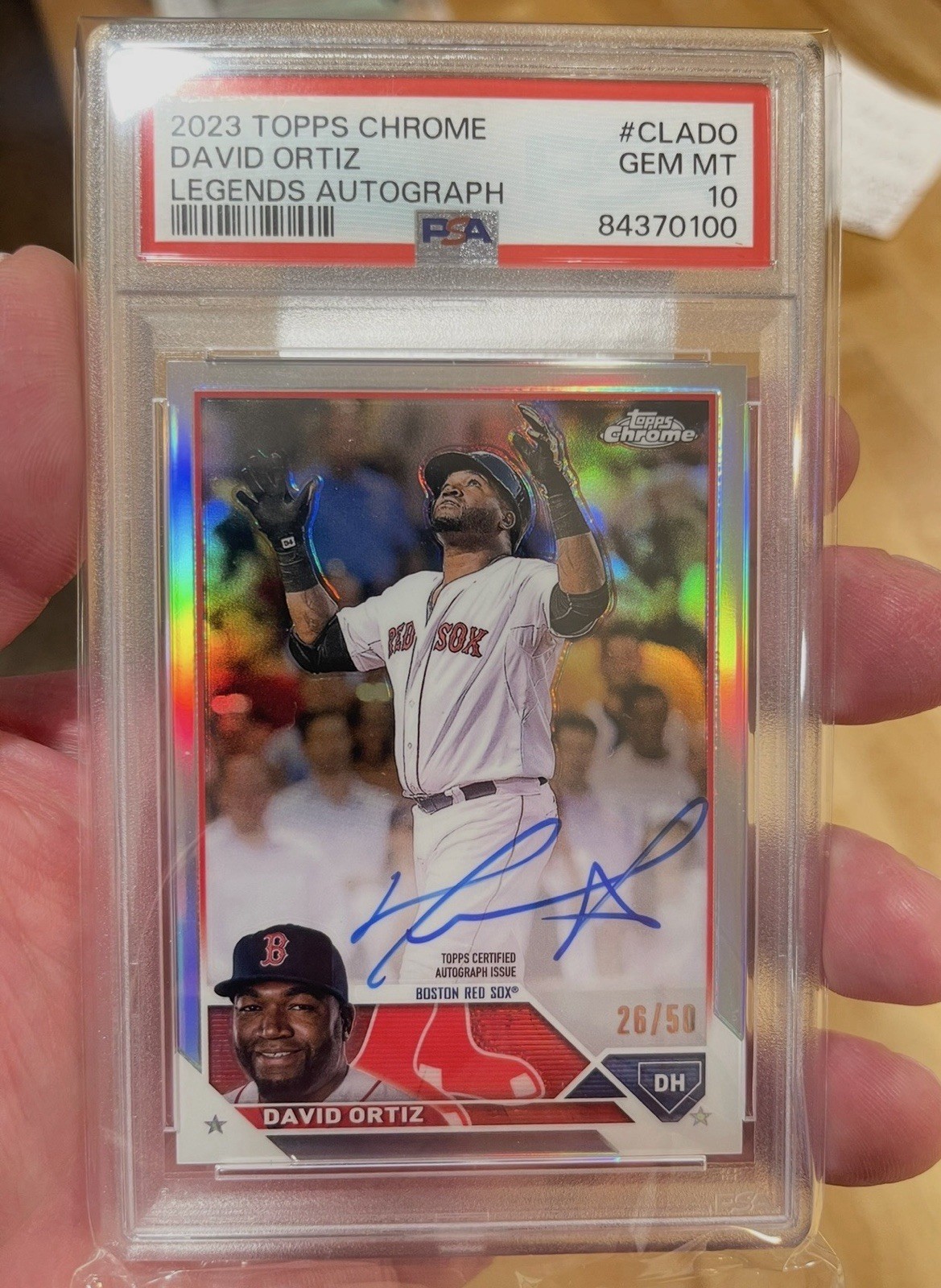 2023 Topps Chrome David Ortiz Legends Auto CLADO /50 PSA 10