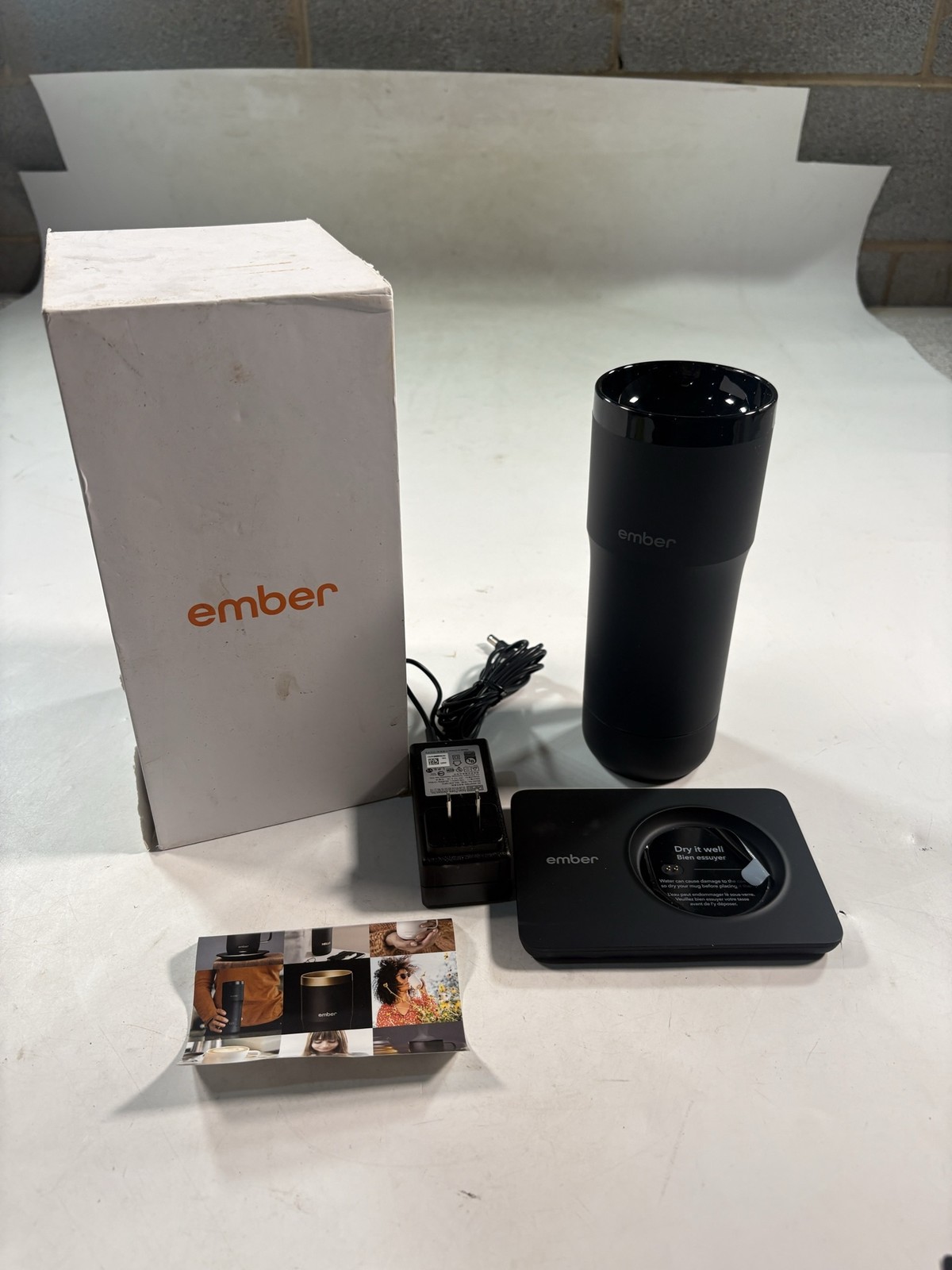 Ember Travel Mug Black 350ml Smart Heated Tumbler W/ Charger Base & Box
