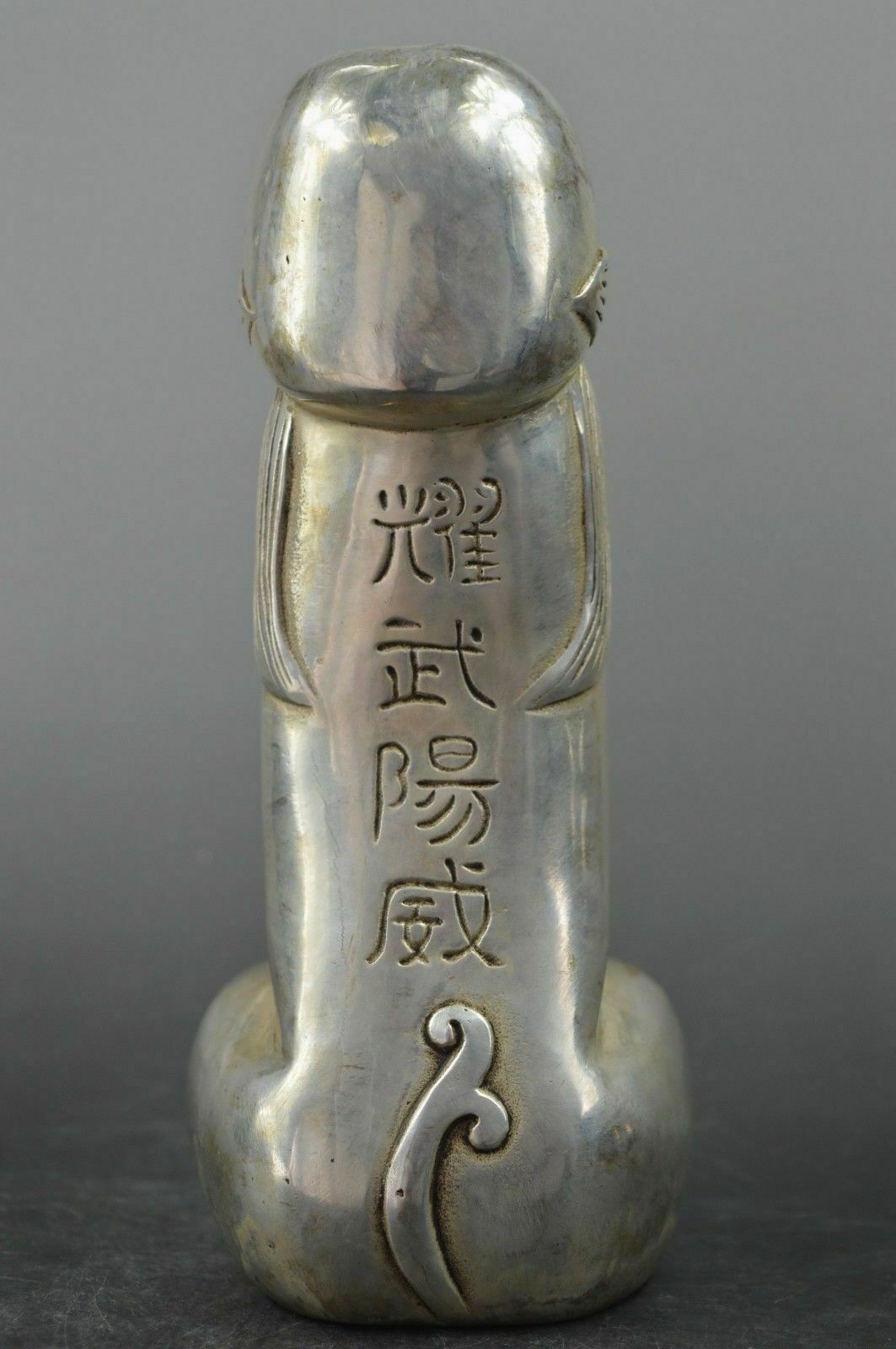 Chinese Tibet silver carved guard Foo Dogs Lion statues