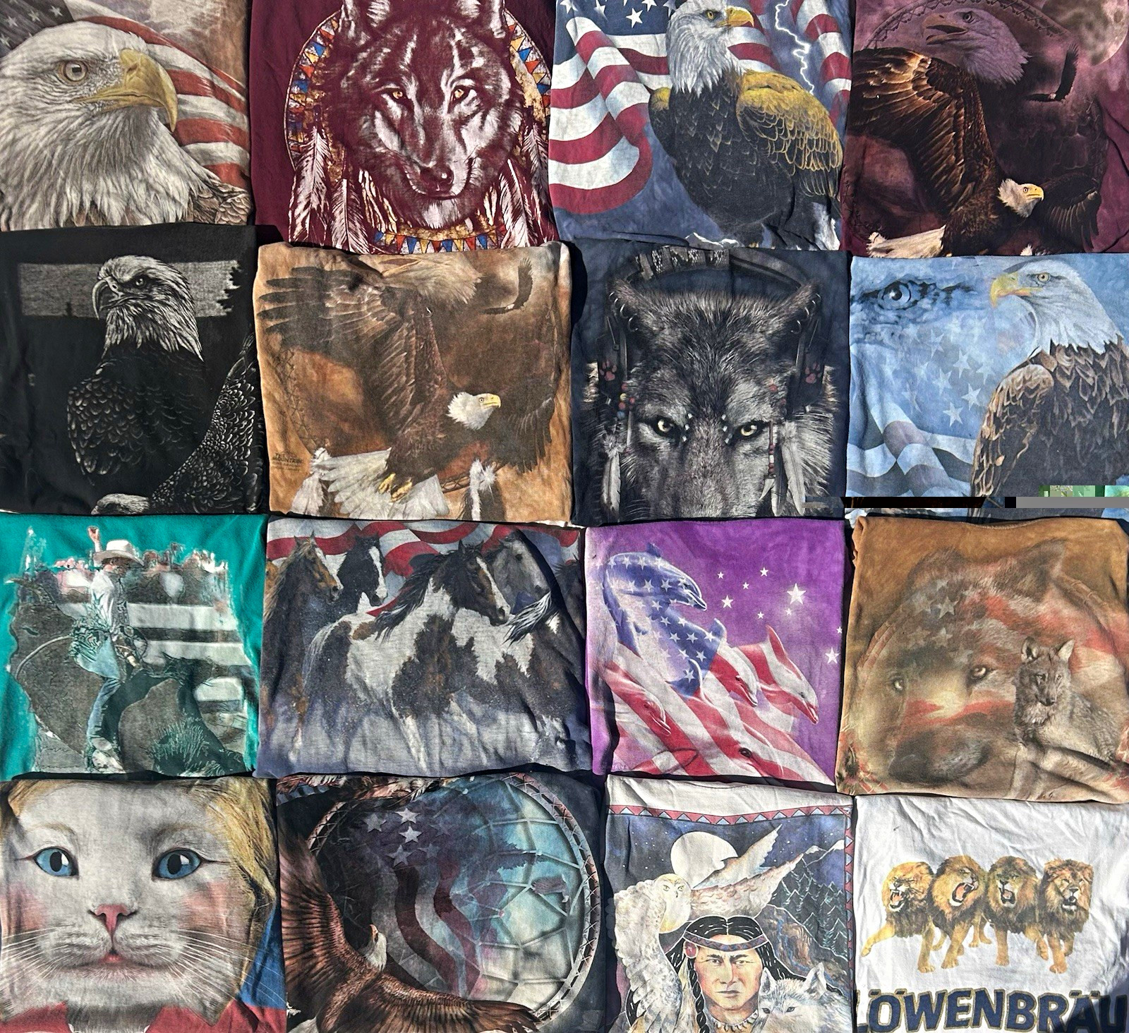 T-Shirt Lot Animal Nature Native Patriotic vintage lot of 16