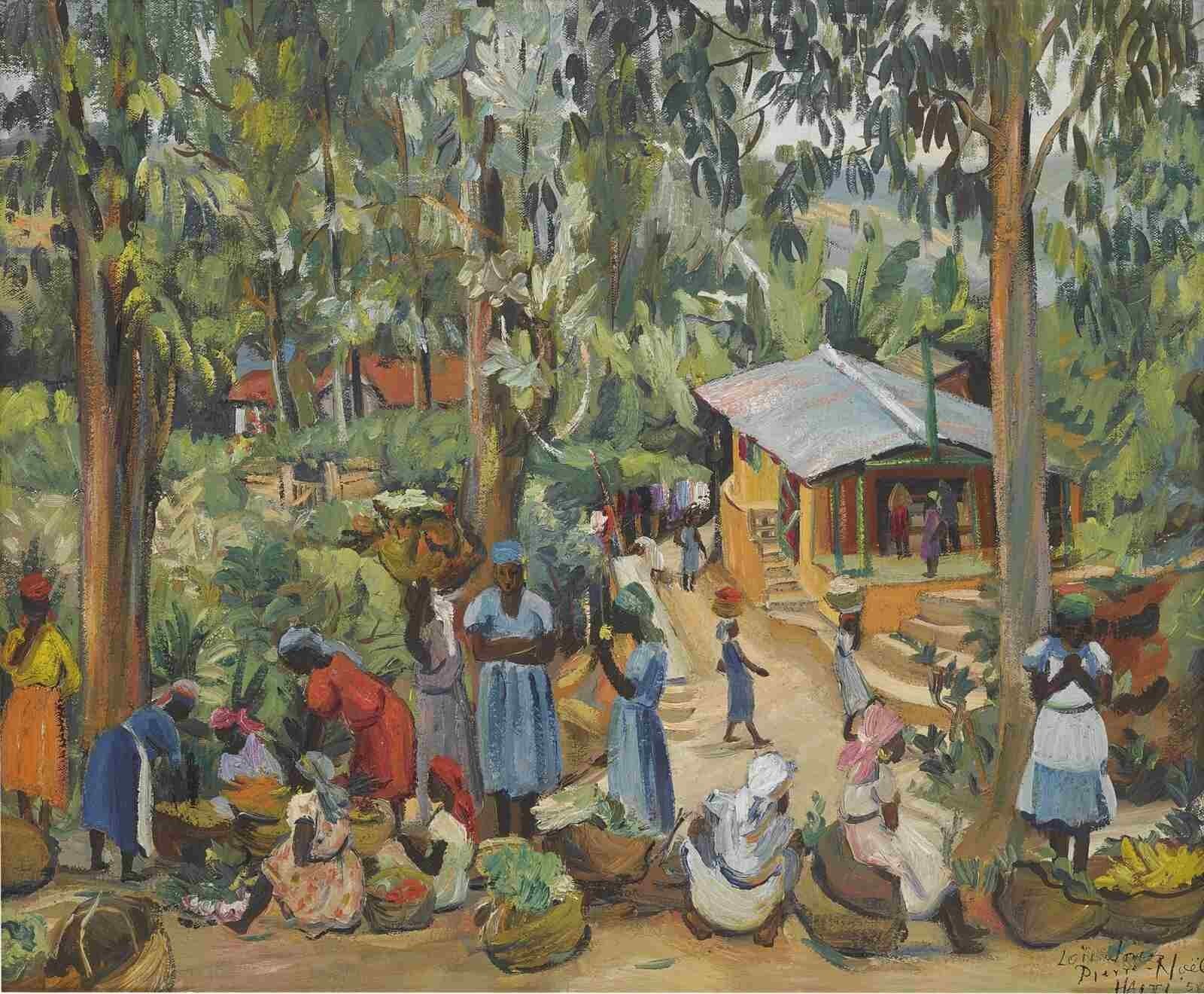 Loïs Mailou Jones Market-Kenscoff Haiti 1954 Haitian Market Painting
