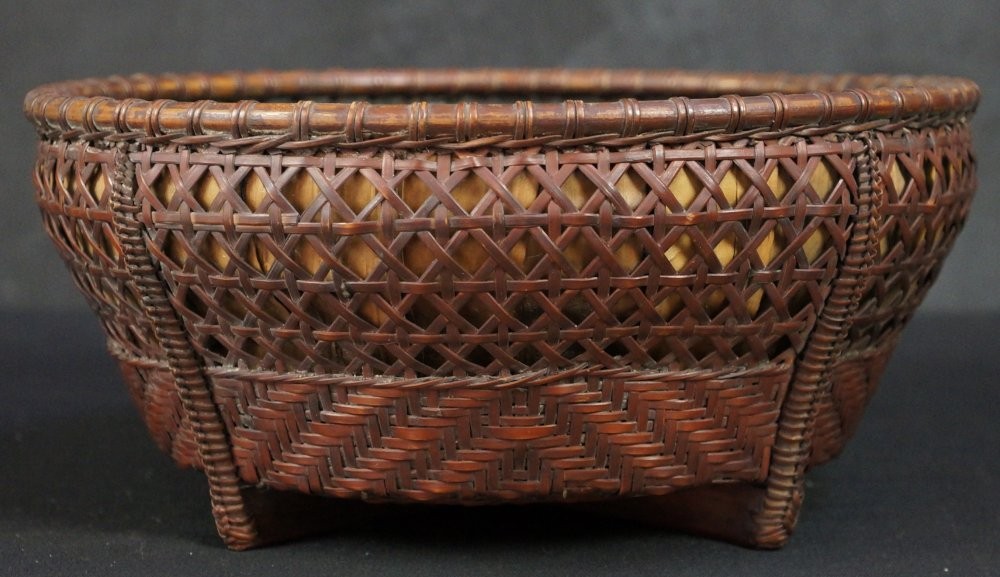 Antique Japan Tea Ceremony woven bamboo Sumitori 1900 tea Chashitsu