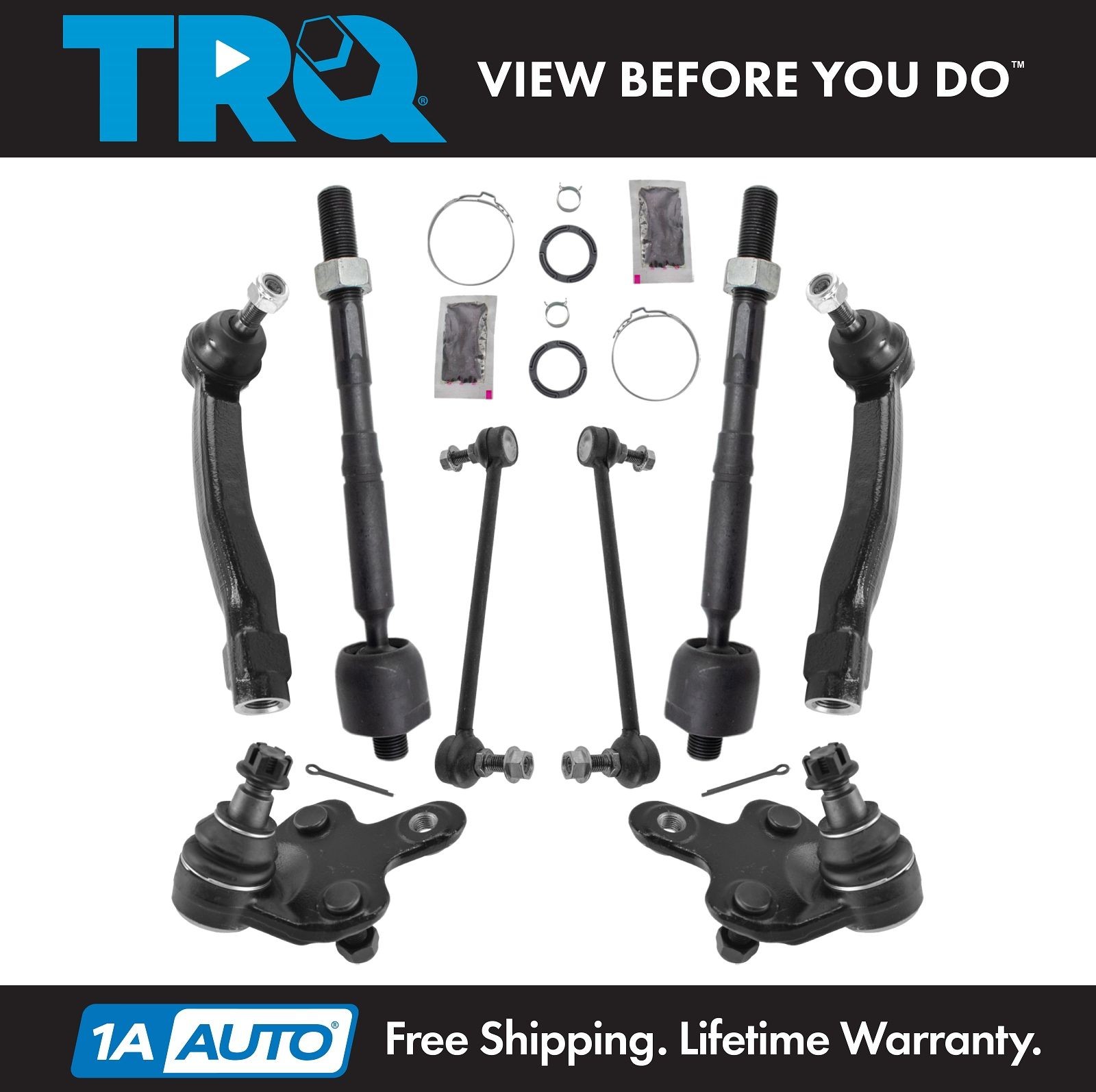 TRQ 8pc Front Steering & Suspension Kit Fits 2009-15 Toyota Venza