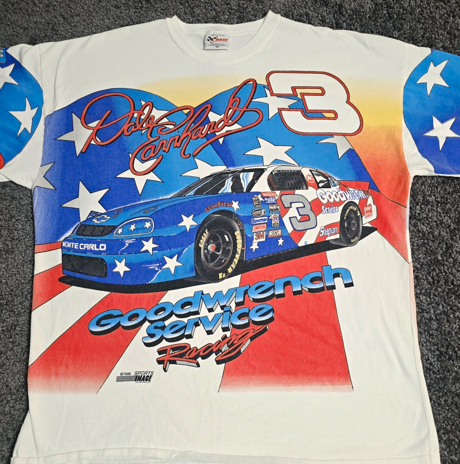 Vintage 1996 Dale Earnhardt Olympics All Over Print GRAIL NASCAR Chase AOP XXL