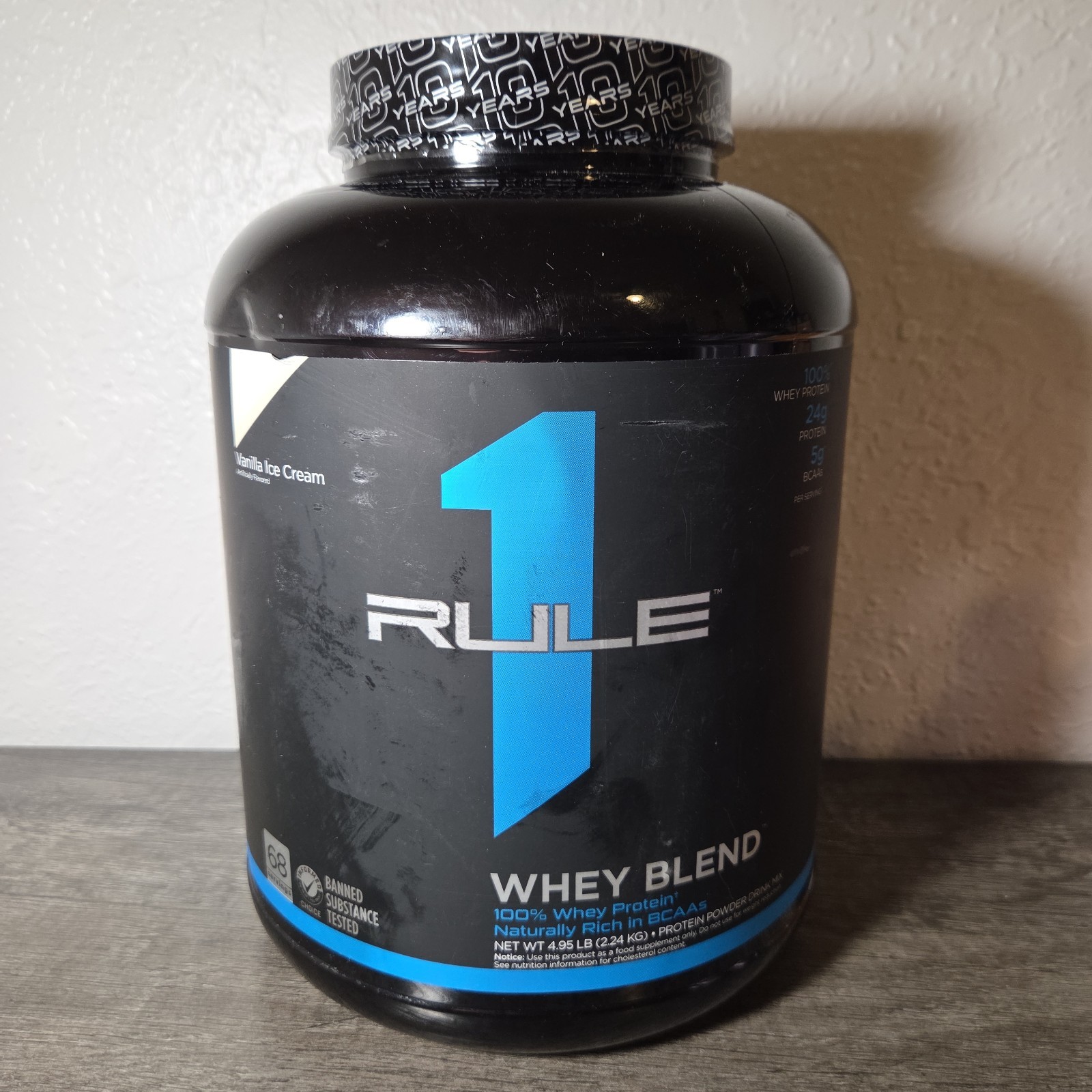 Rule 1 R1 Whey Blend, Vanilla Ice Cream - 4.95 lbs Powder - 24g Whey Concentrate Rule 1 R1 Whey Blend, Vanilla Ice Cream - 4.95 lbs Powder - 24g Whey Concentrate