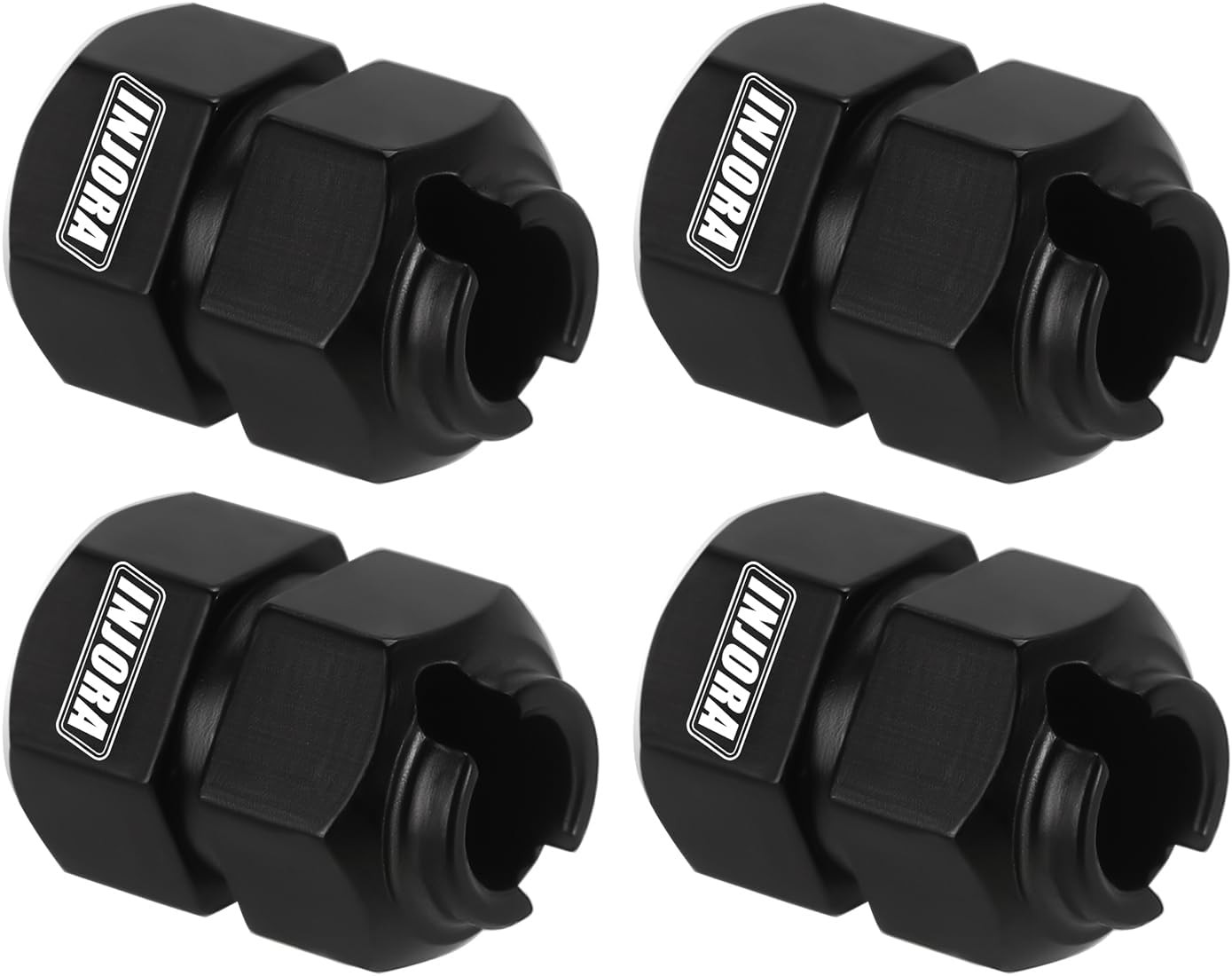 INJORA Thickness 9mm(+5mm) Black Brass Wheel Hex with Nuts for TRX4M INJORA Thickness 9mm(+5mm) Black Brass Wheel Hex with Nuts for TRX4M