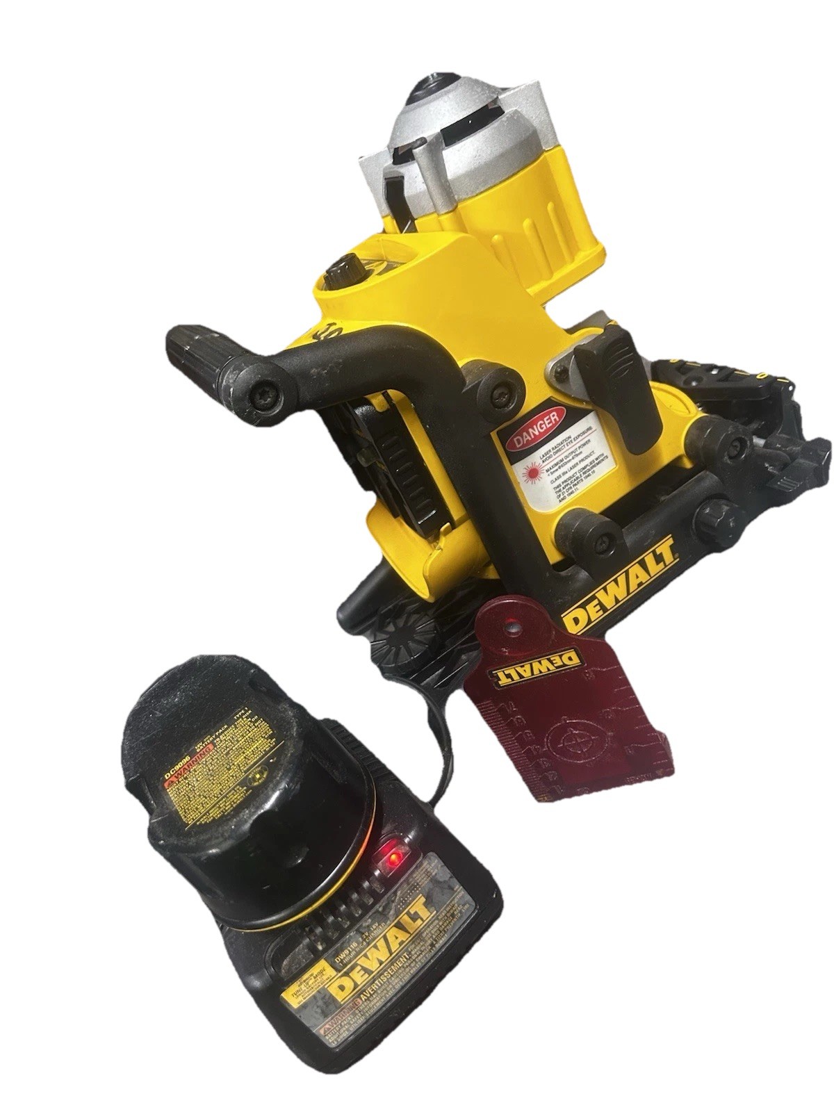 DeWalt no. DW073, 18V Cordless Rotary Laser, Battery, Charger, and Target Card. DeWalt no. DW073, 18V Cordless Rotary Laser, Battery, Charger, and Target Card.