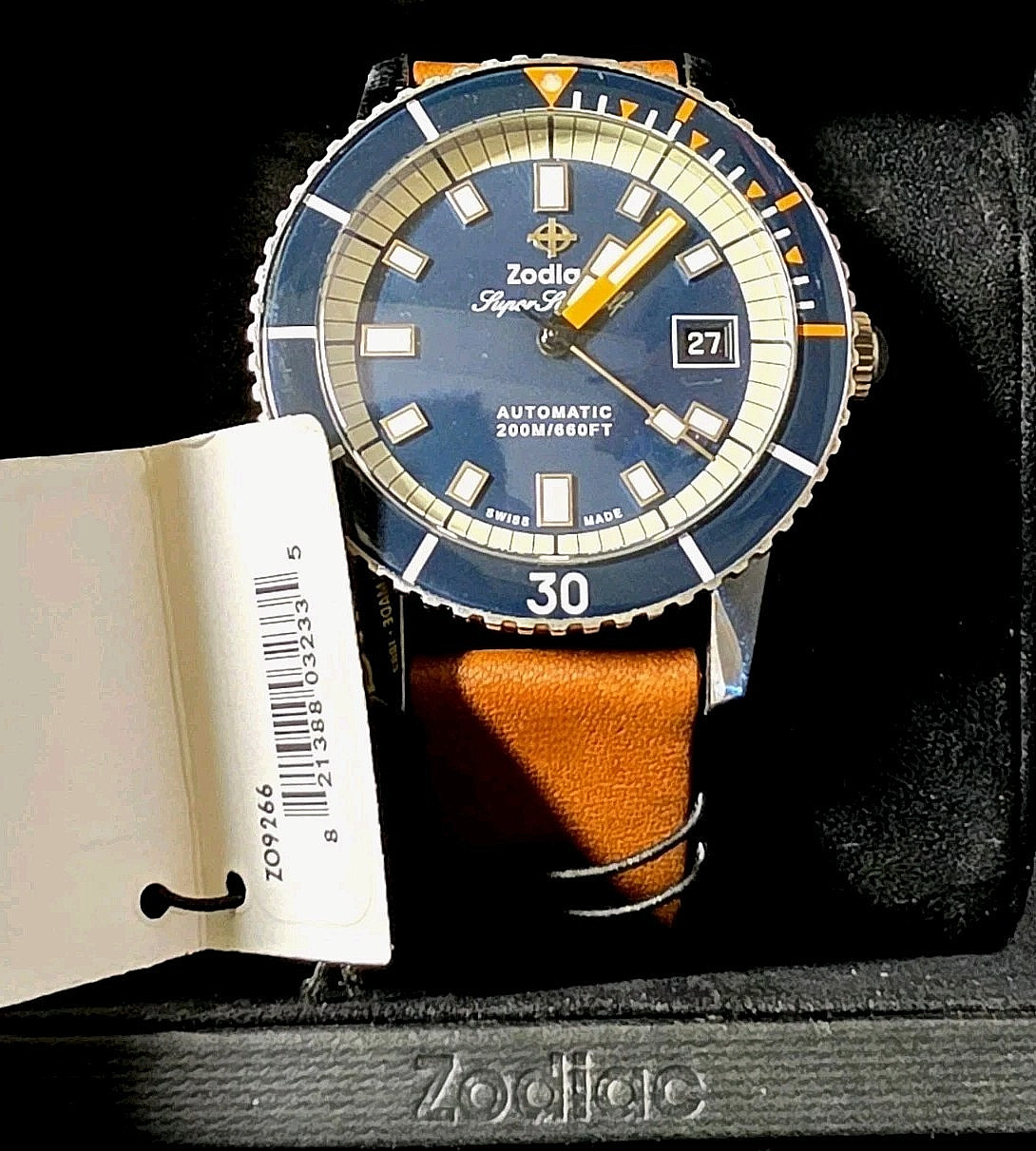 Zodiac Super Sea Wolf Compression Automatic Men's Dive Watch Date 660ft (ZO9266)