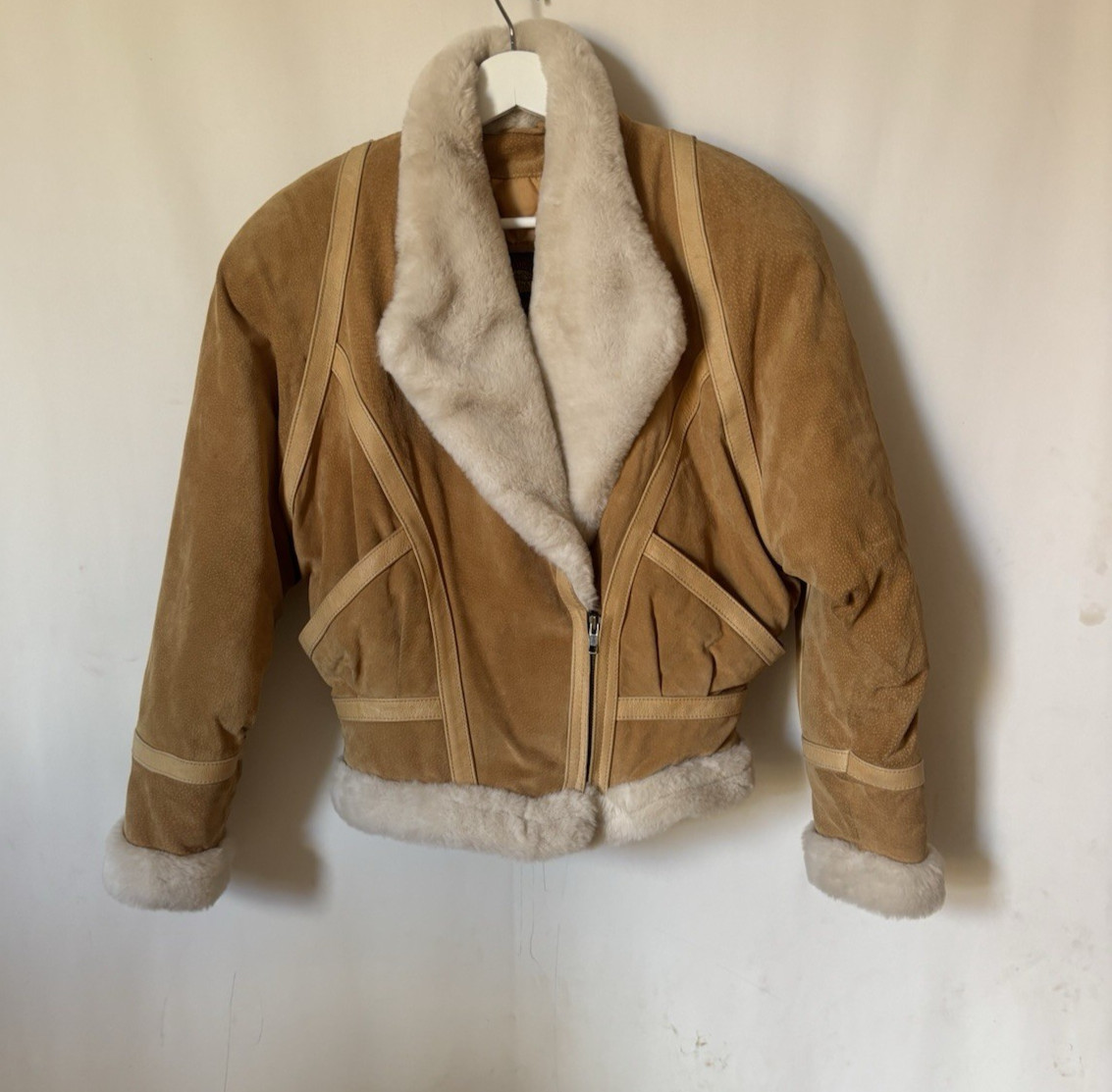 Vtg Wilsons Adventure Bond Leather Jacket small Bomber Aviator Womens Fux Fur