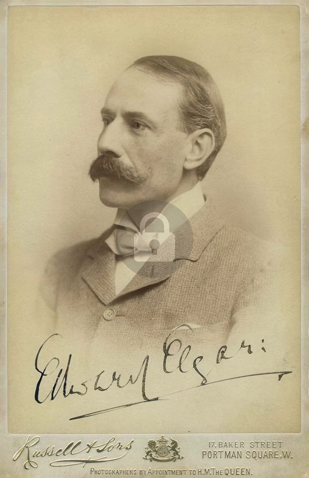 Edward Elgar Signed Autograph Photo Postcard COPY Edward Elgar Signed Autograph Photo Postcard COPY